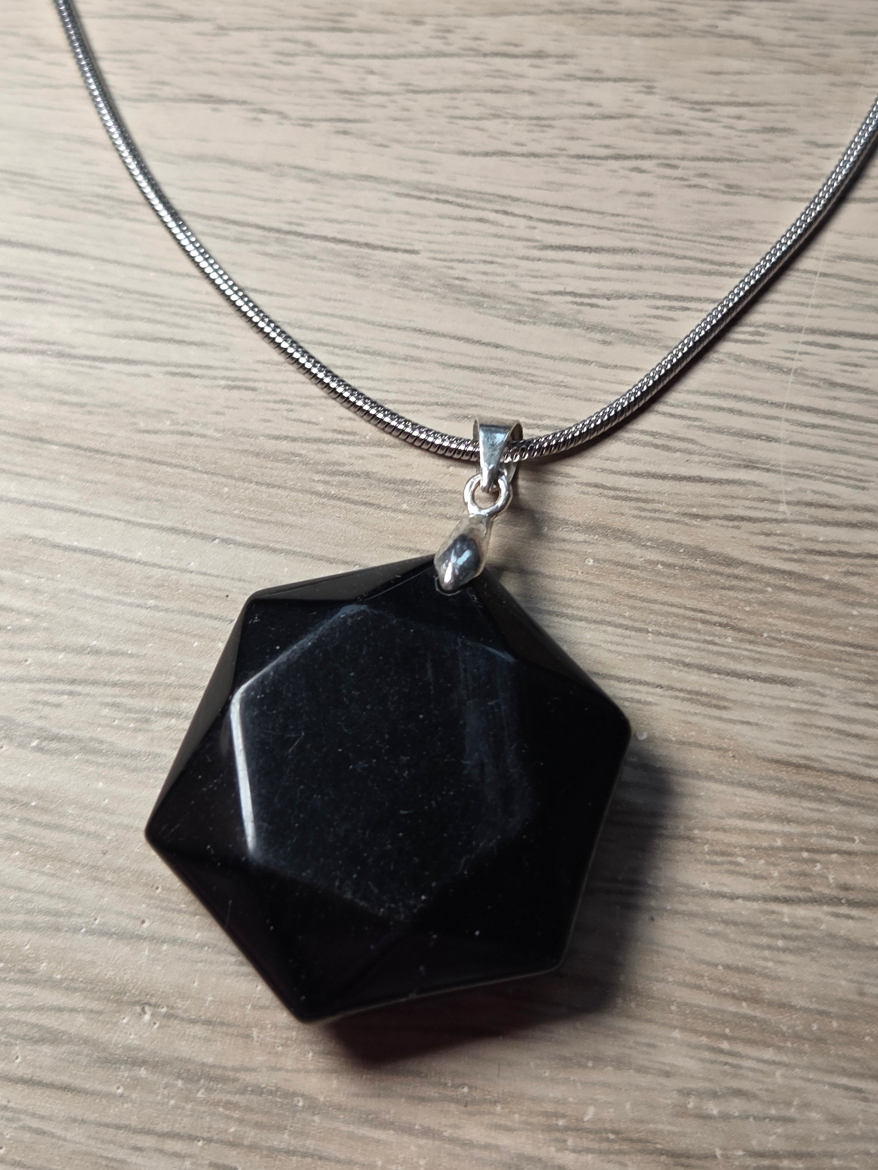 Obsidian crystal handmade necklace