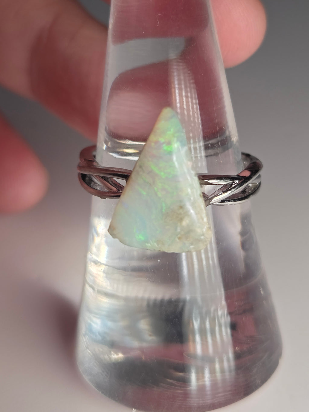 S925 Australian opal on sandstone base