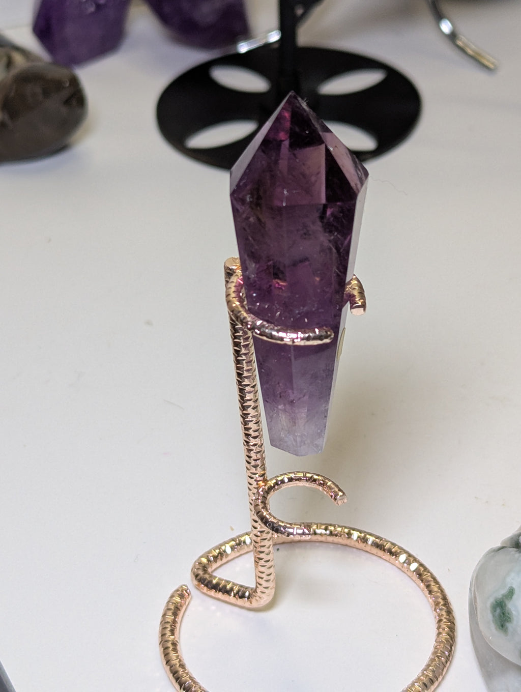 Beautiful  crystal flourite  wand with stand