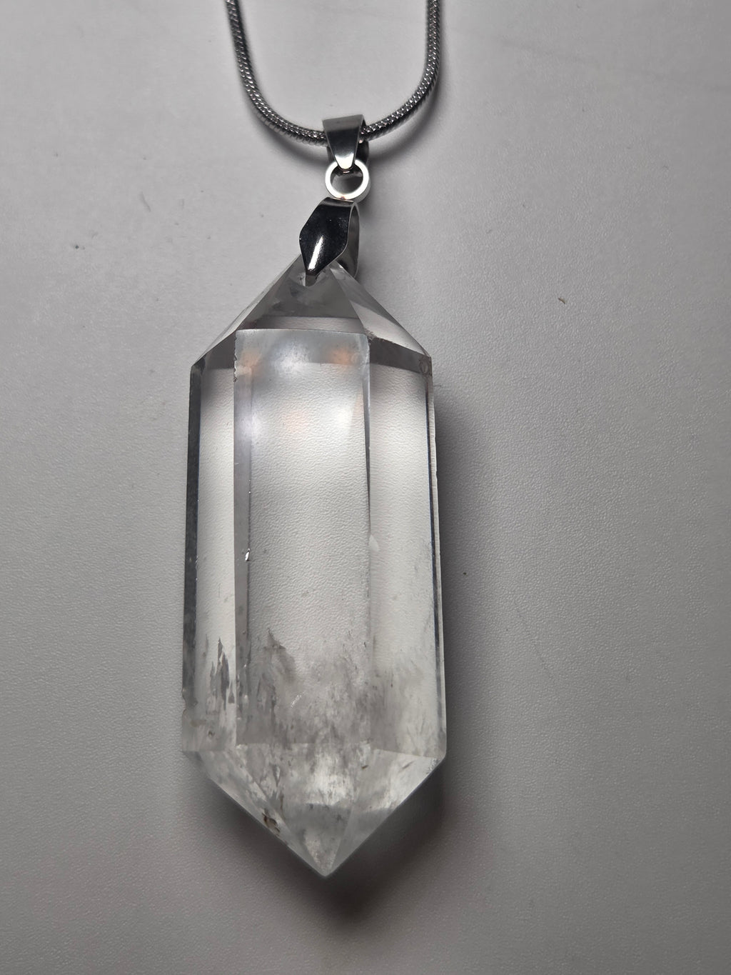 Grade AA Clear quartz crystal handmade necklace