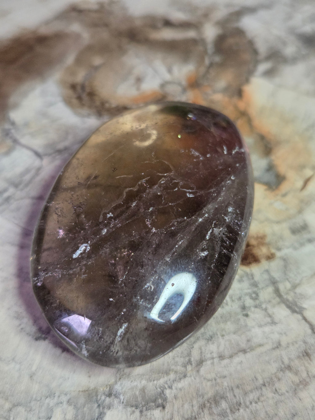 Smokey quartz crystal palmstone