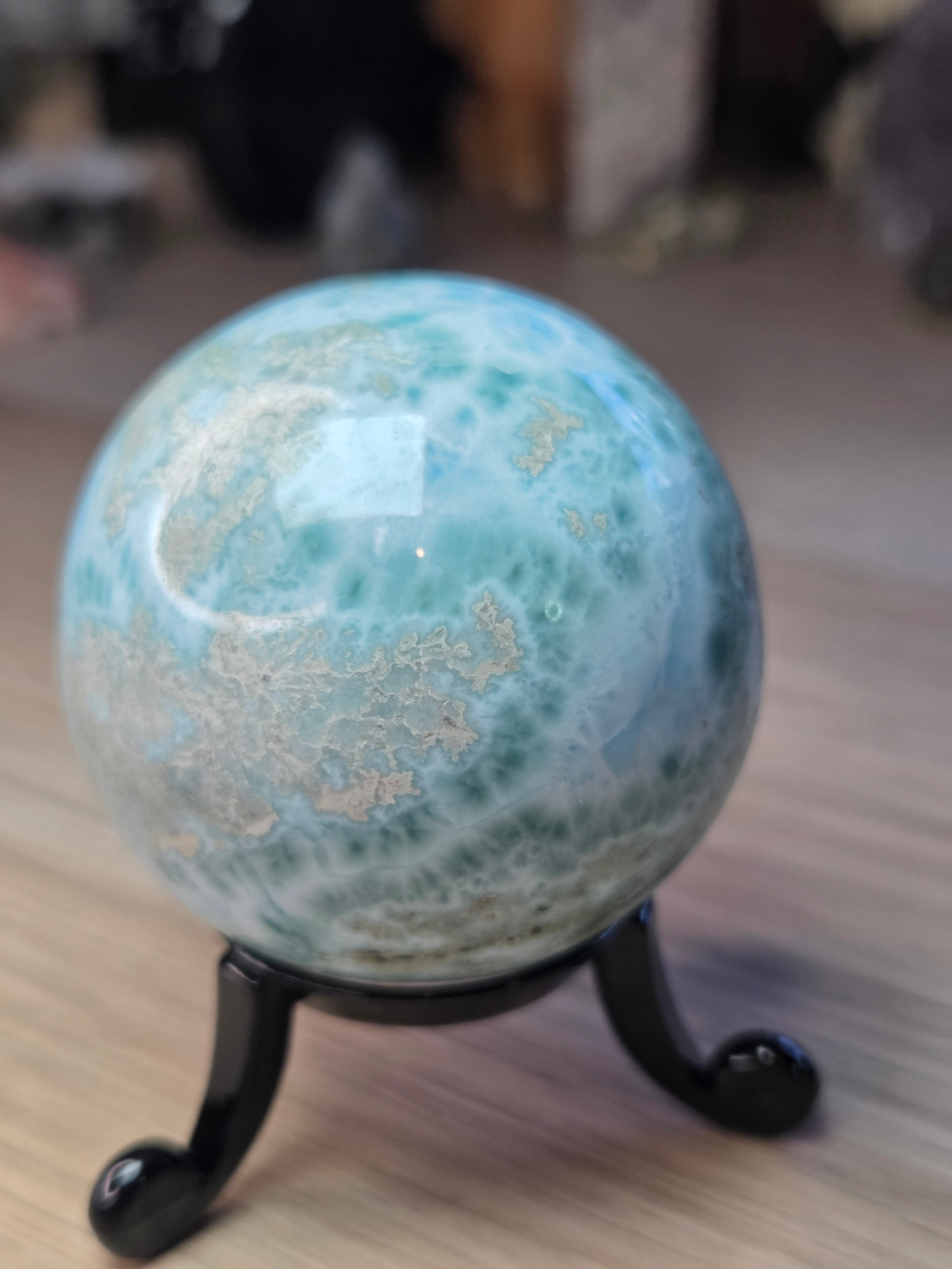 Larimar crystal sphere