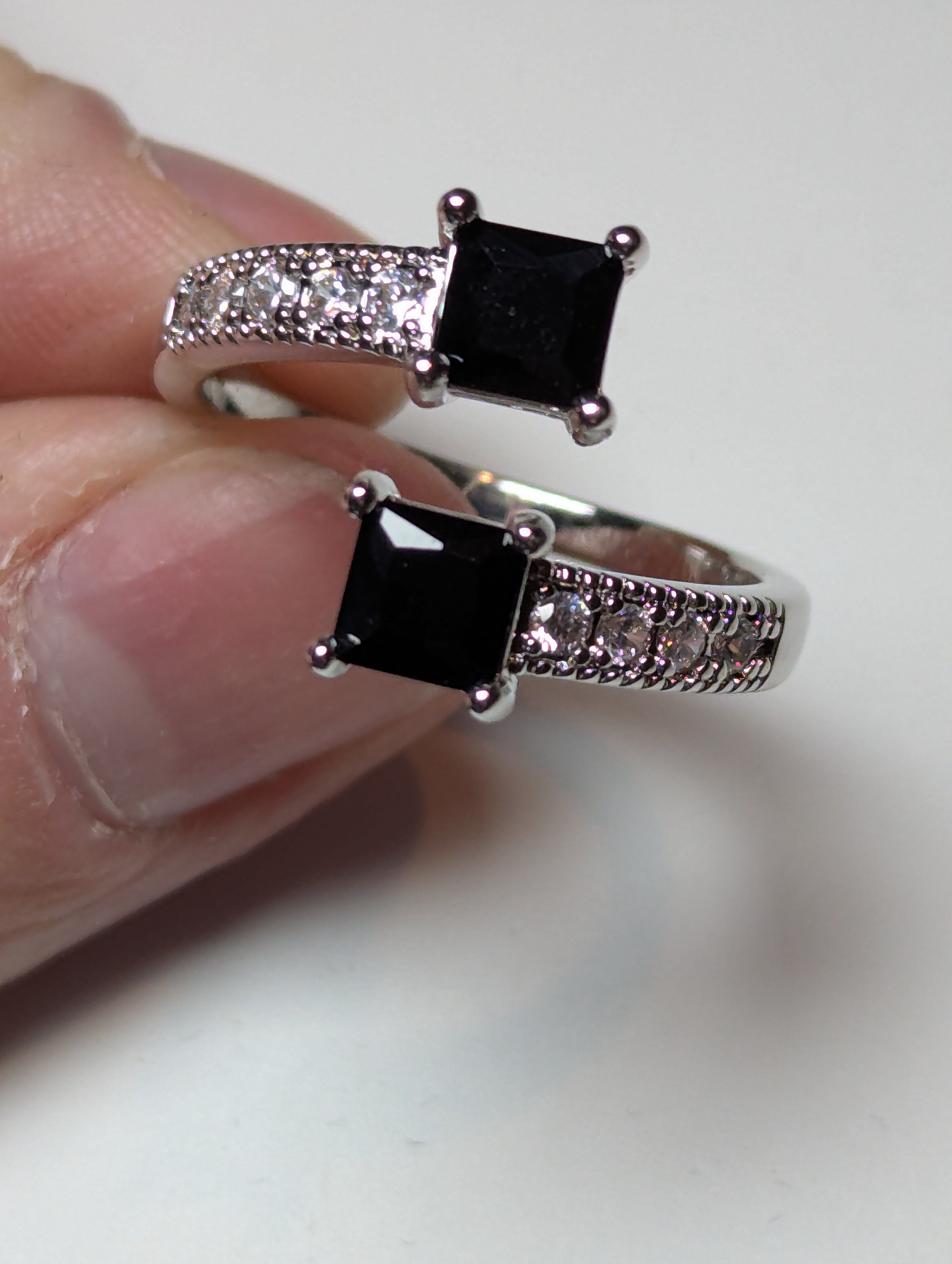 S295 obsidian Adjustable ring