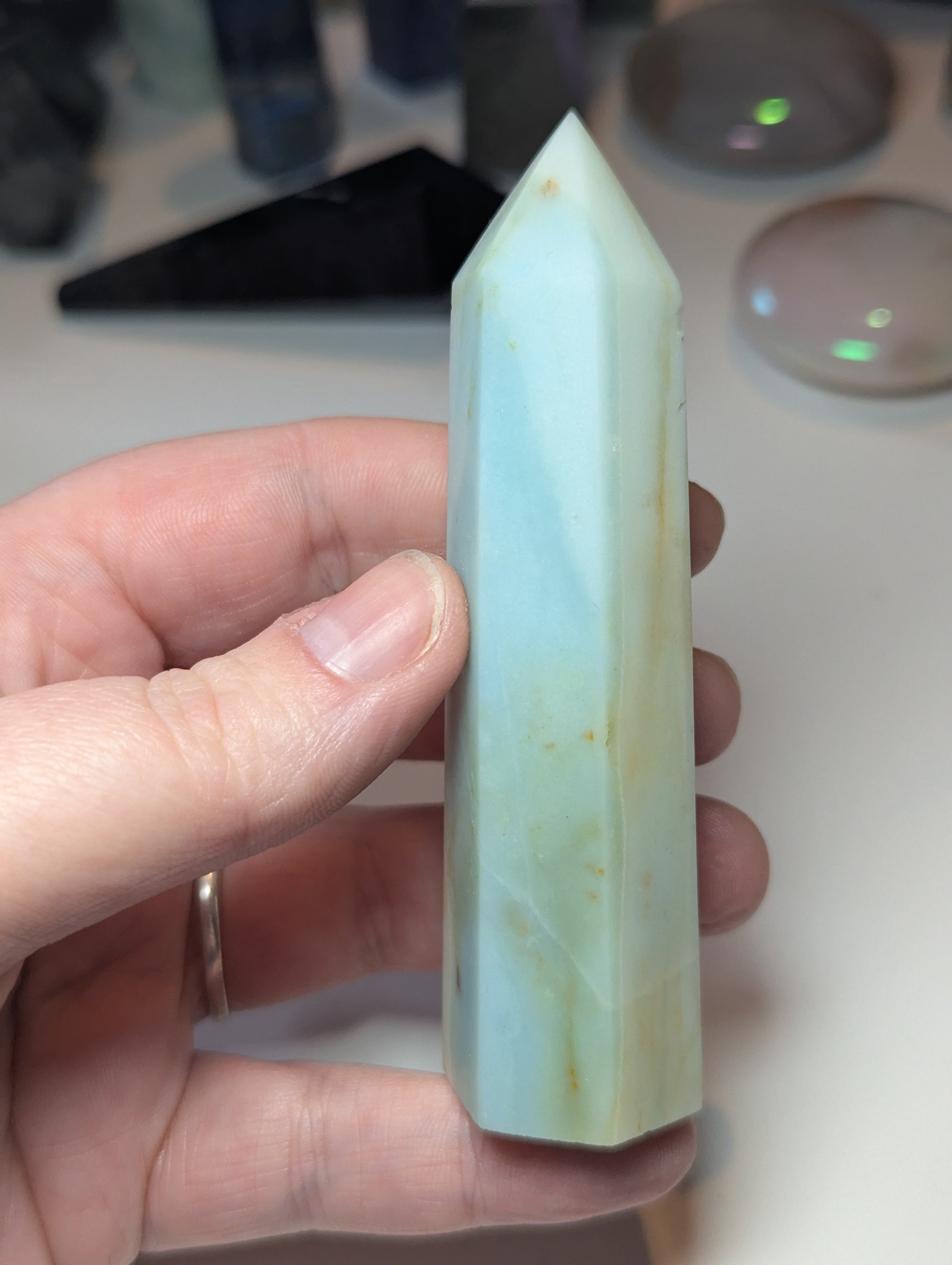 Caribbean calcite crystal tower with imperfections