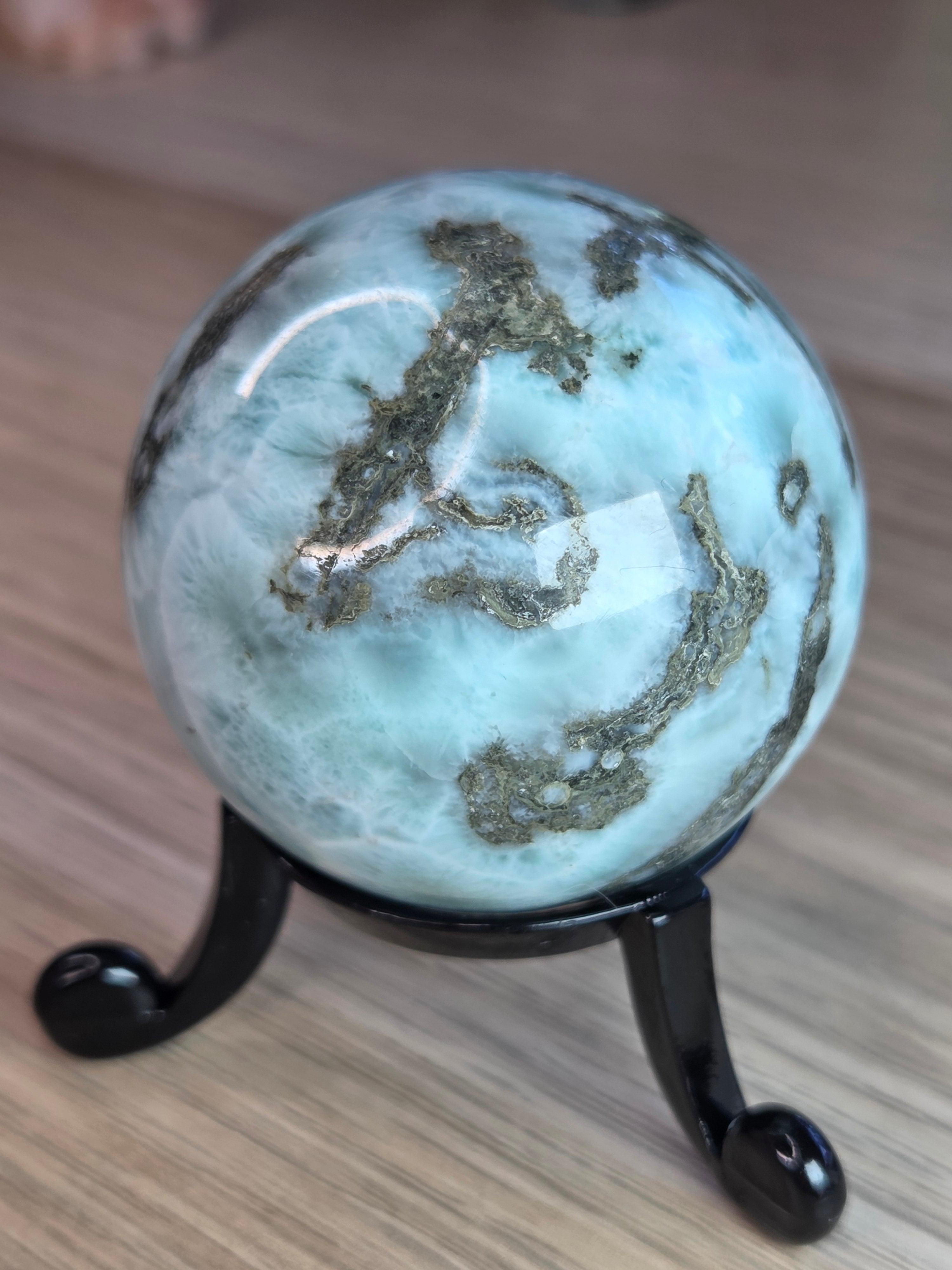 Larimar crystal sphere