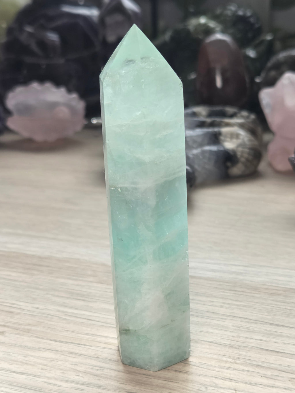 Green flouite crystal tower