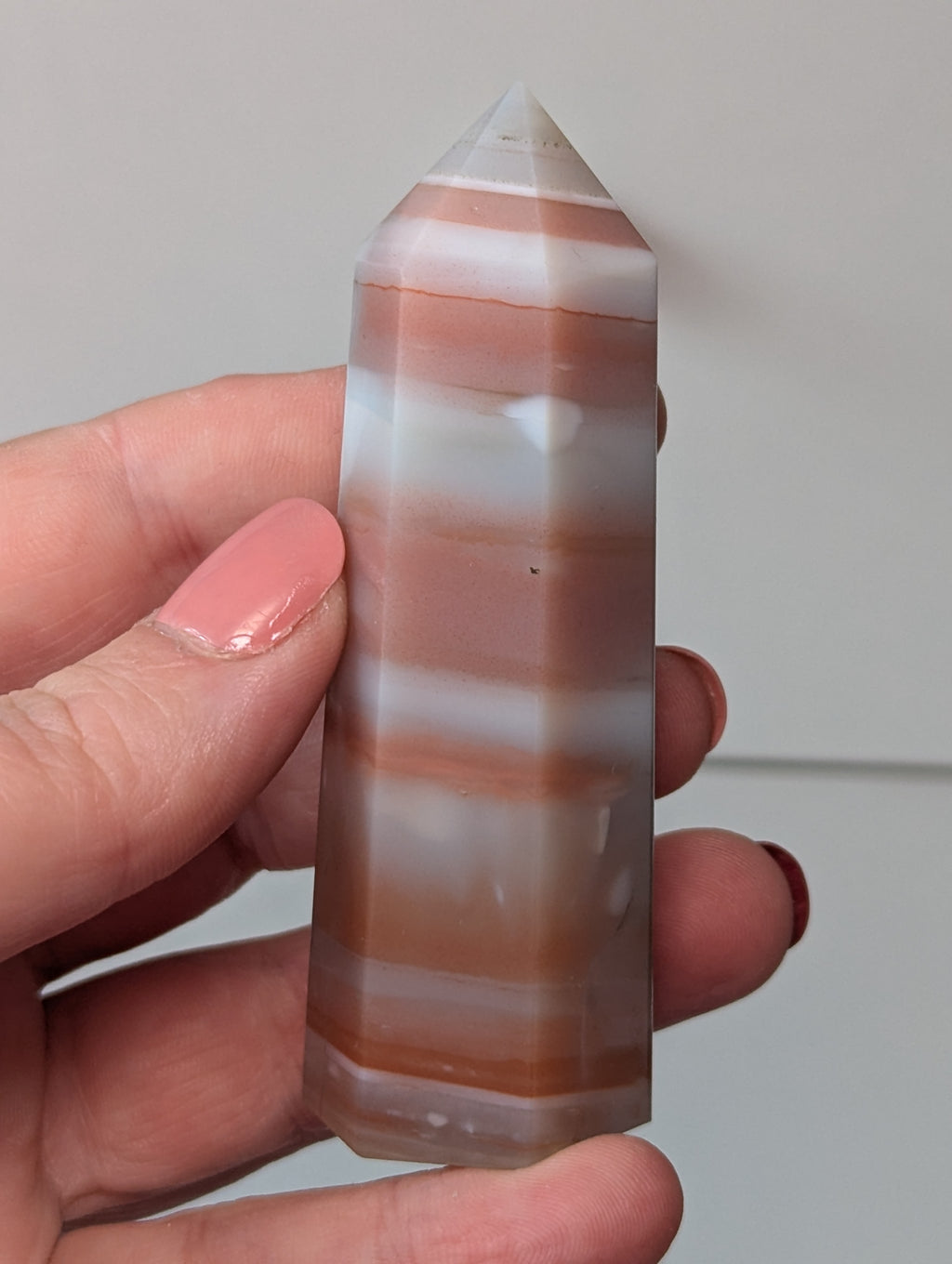 Pink jade banded tower