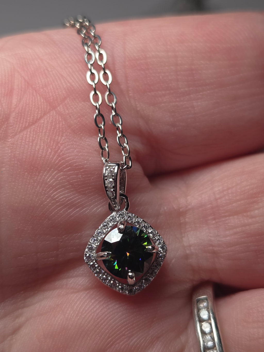 One Carrot Moissonite Diamond necklace with certificate