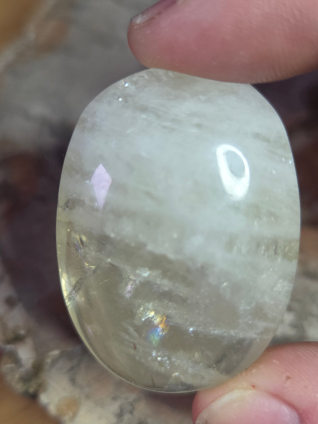 Citrine crystal palm stone