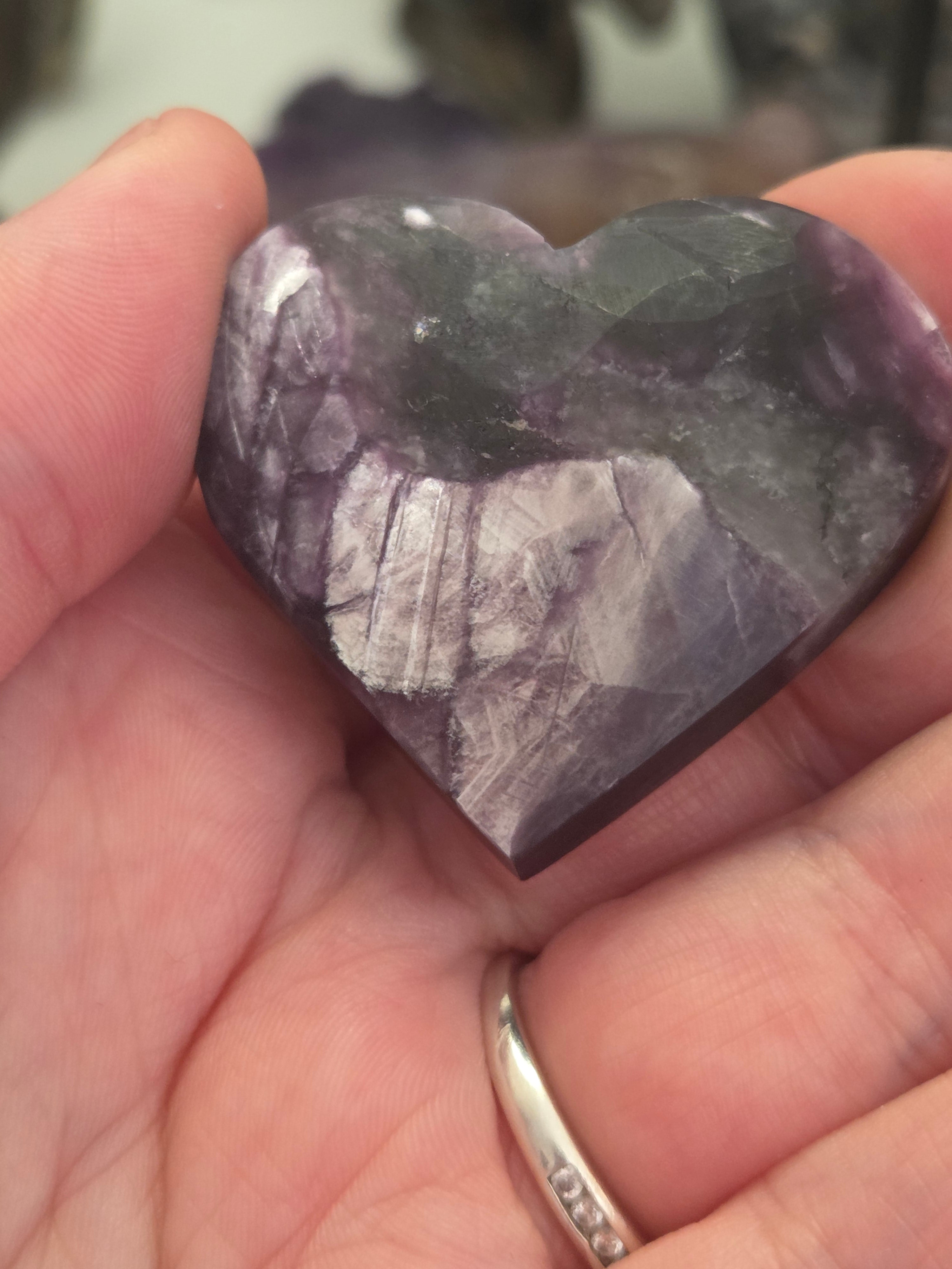 Purple mica crystal heart