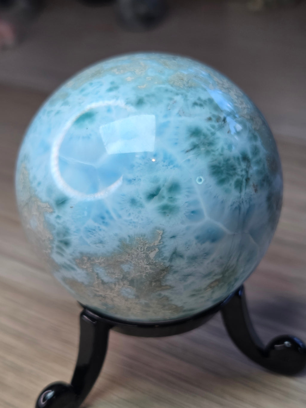Larimar crystal sphere