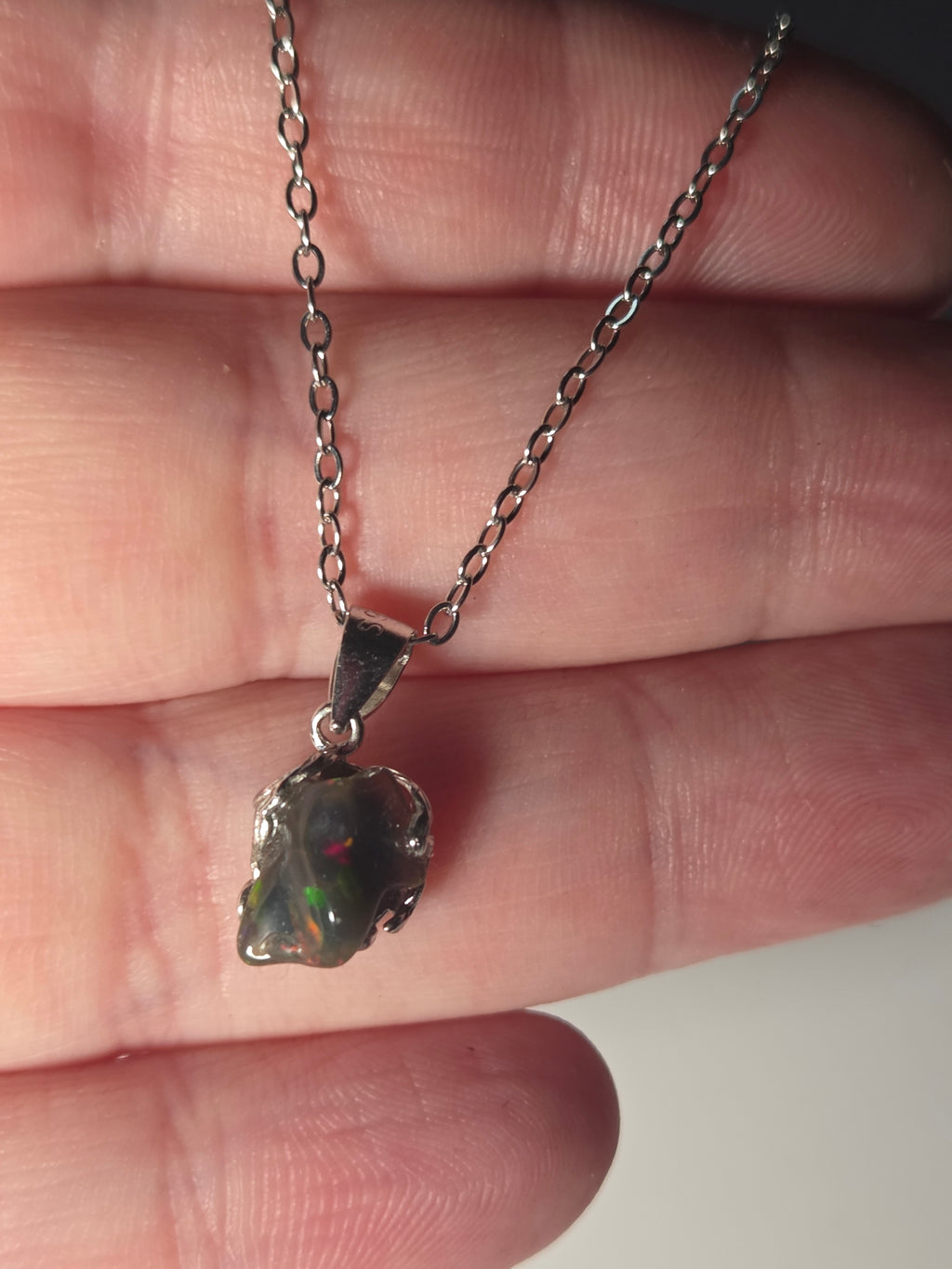 Ethiopian black Opal necklace s295
