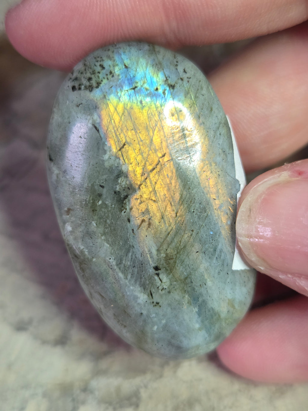 Labradorite crystal palm stone