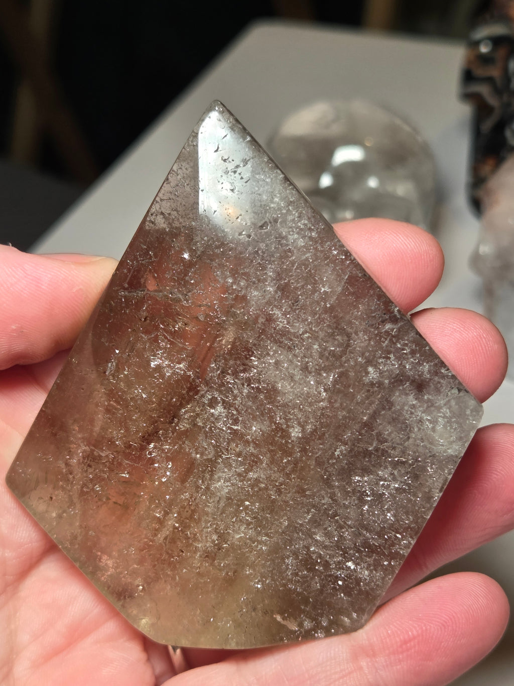 Smoky Quartz crystal Diamond tower