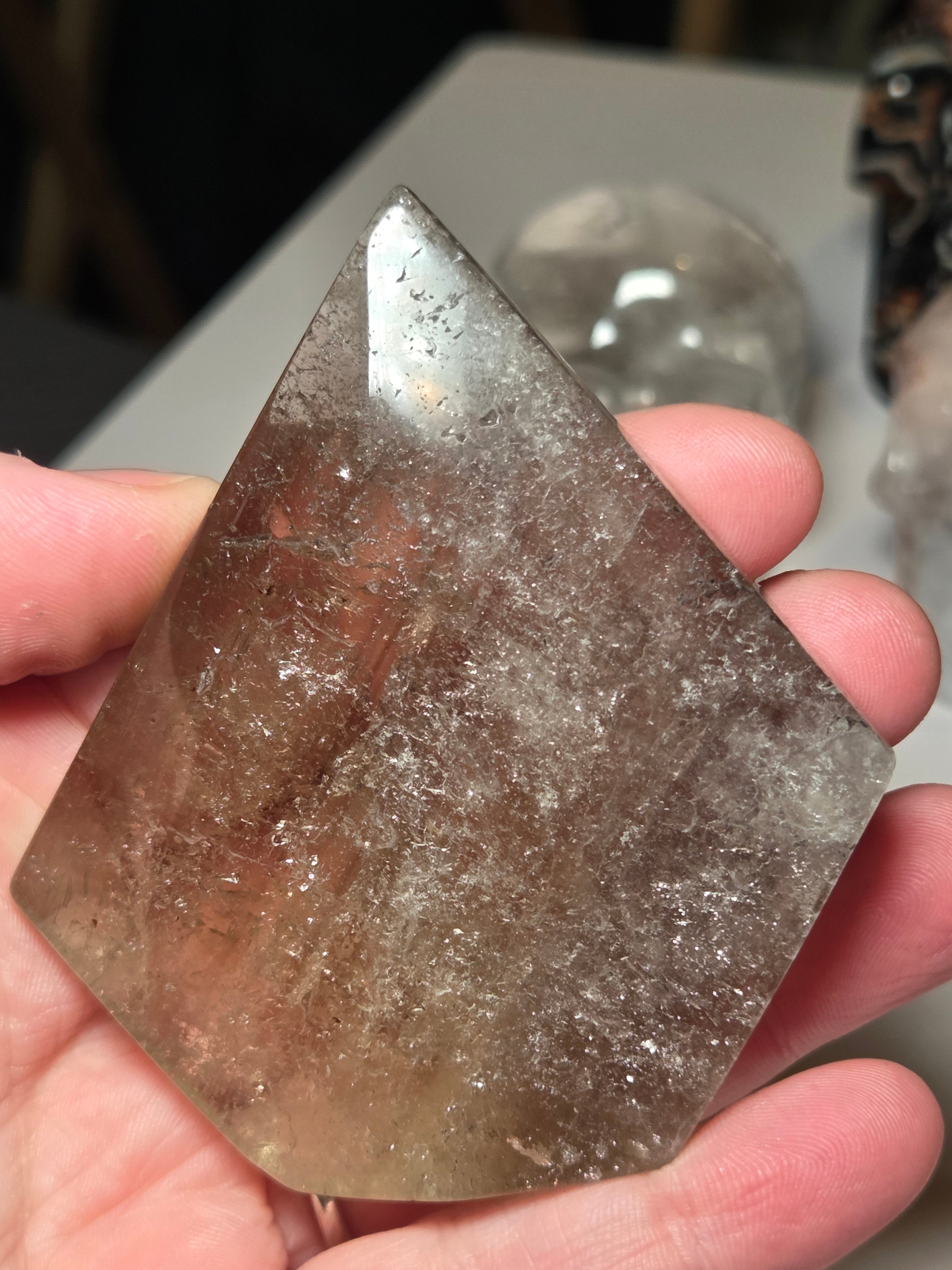 Smoky Quartz crystal Diamond tower