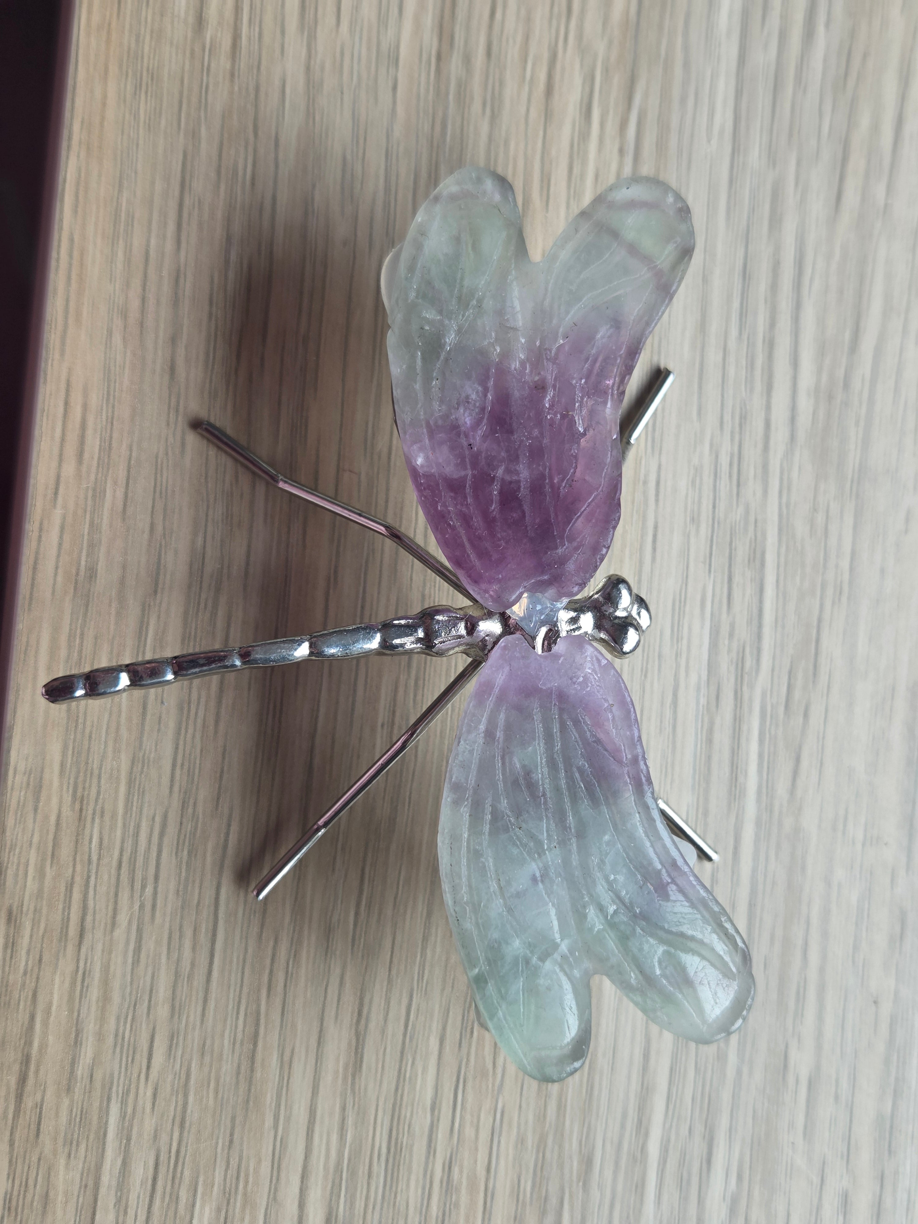 Crystal dragonfly carvings