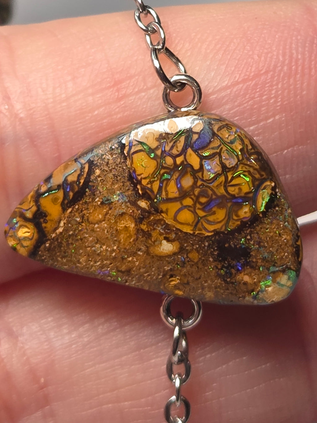 Yowah nut opal on bracelet