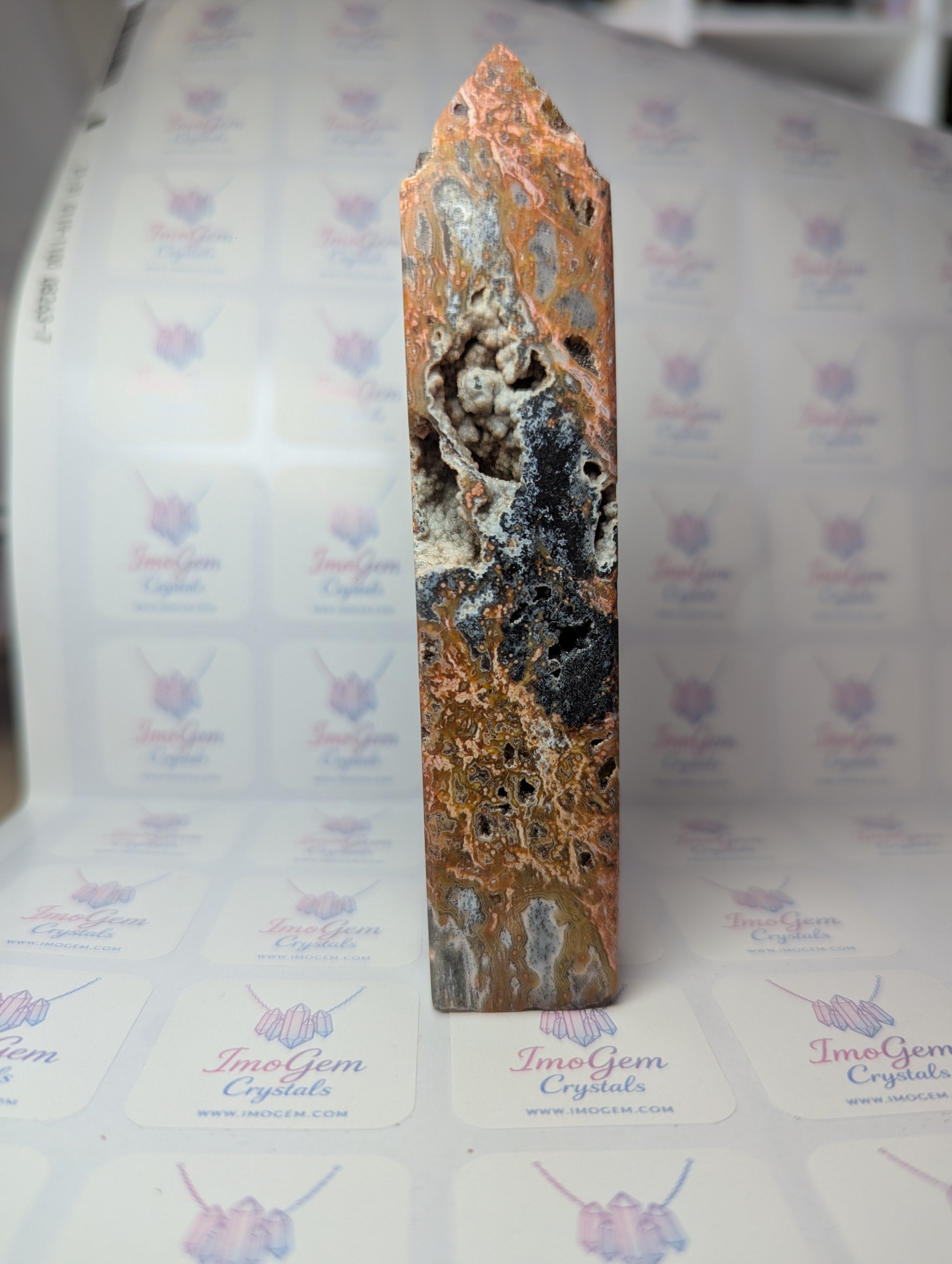 Duzy ocean Jasper crystal tower