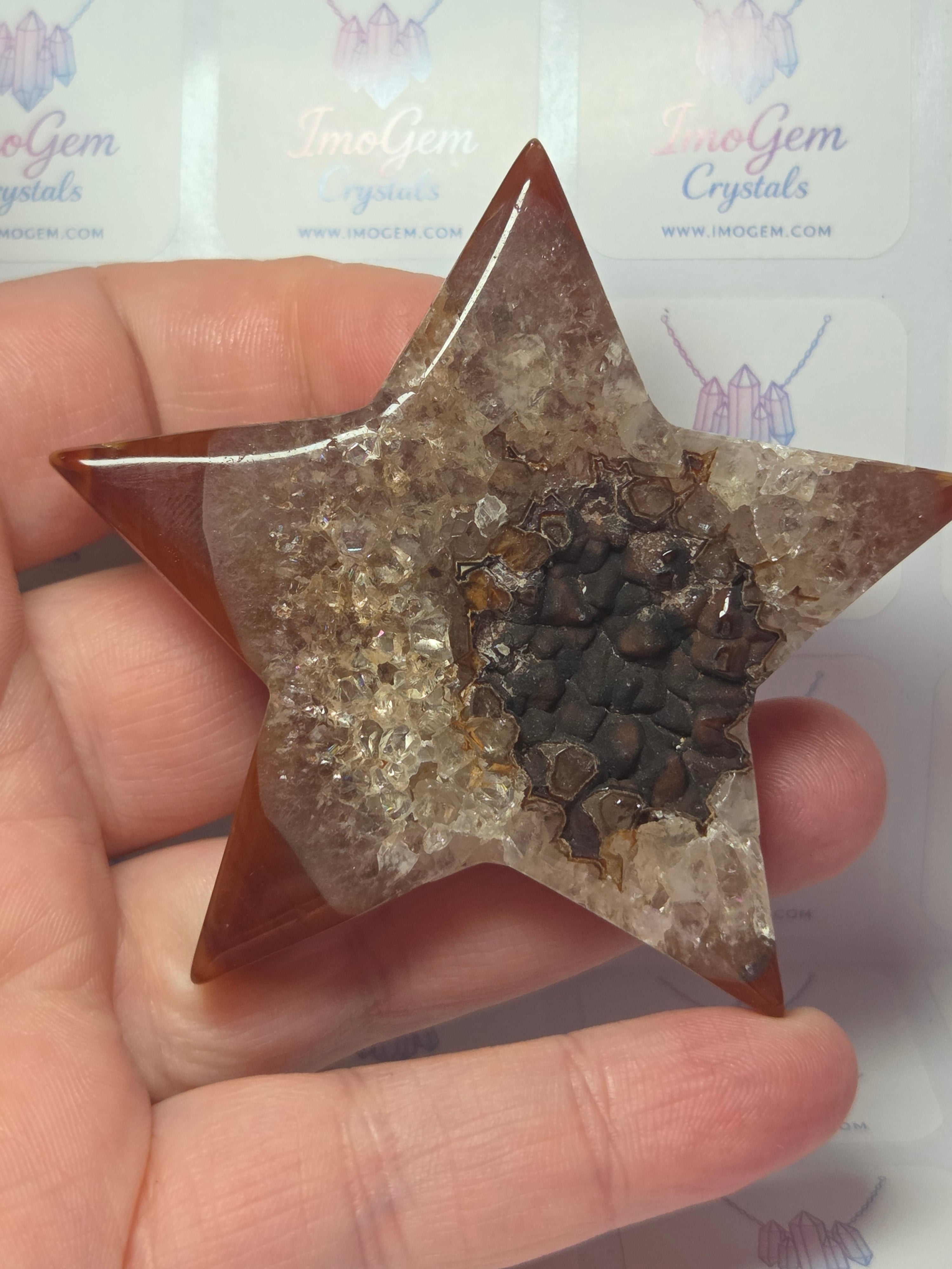 Sardonyx crystal star with duzy