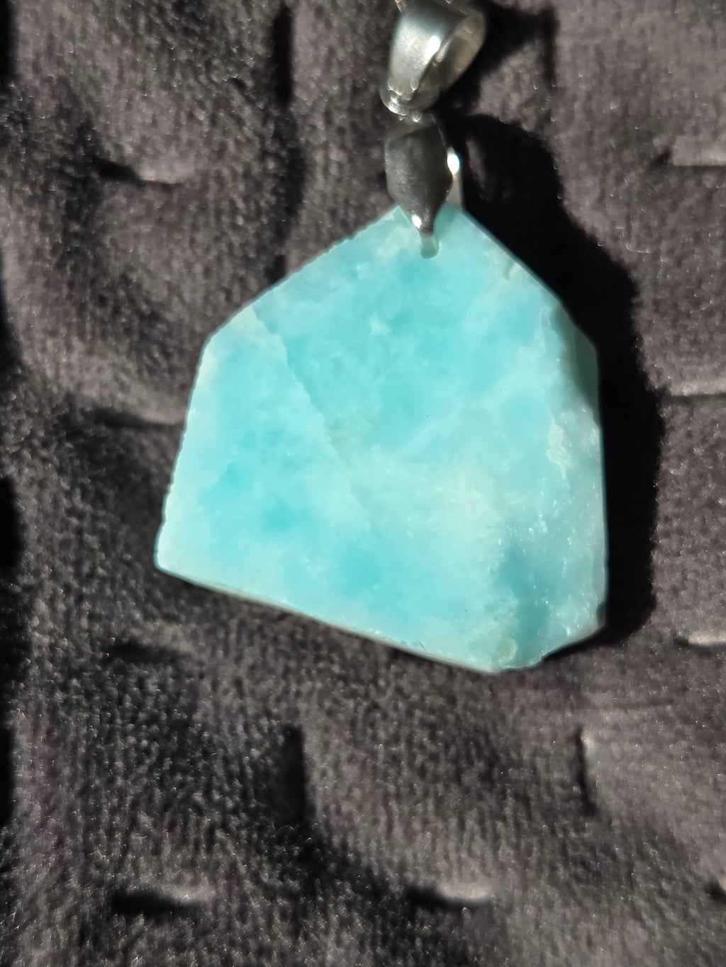 Raw larimar crystal handmade necklace