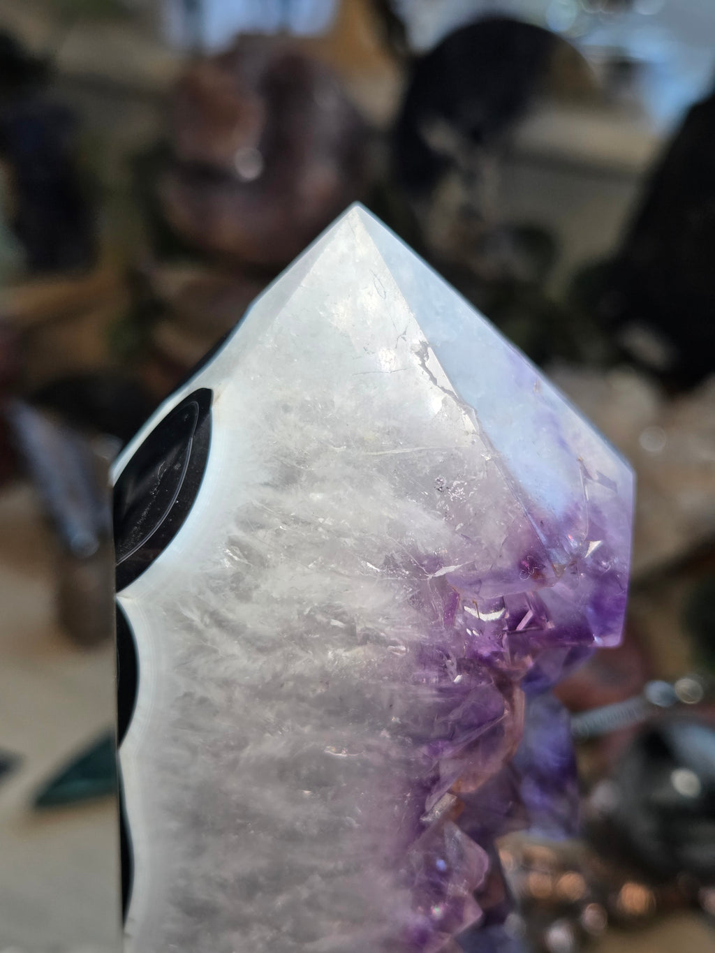 Beautiful Amethyst crystal agate tower from Brazil