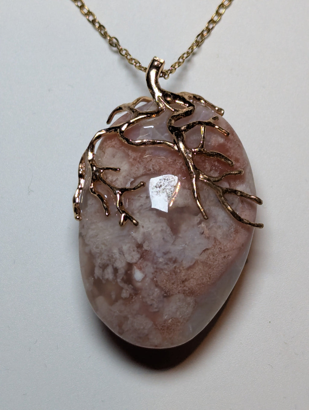 Pink Amethyst crystal handmade necklace