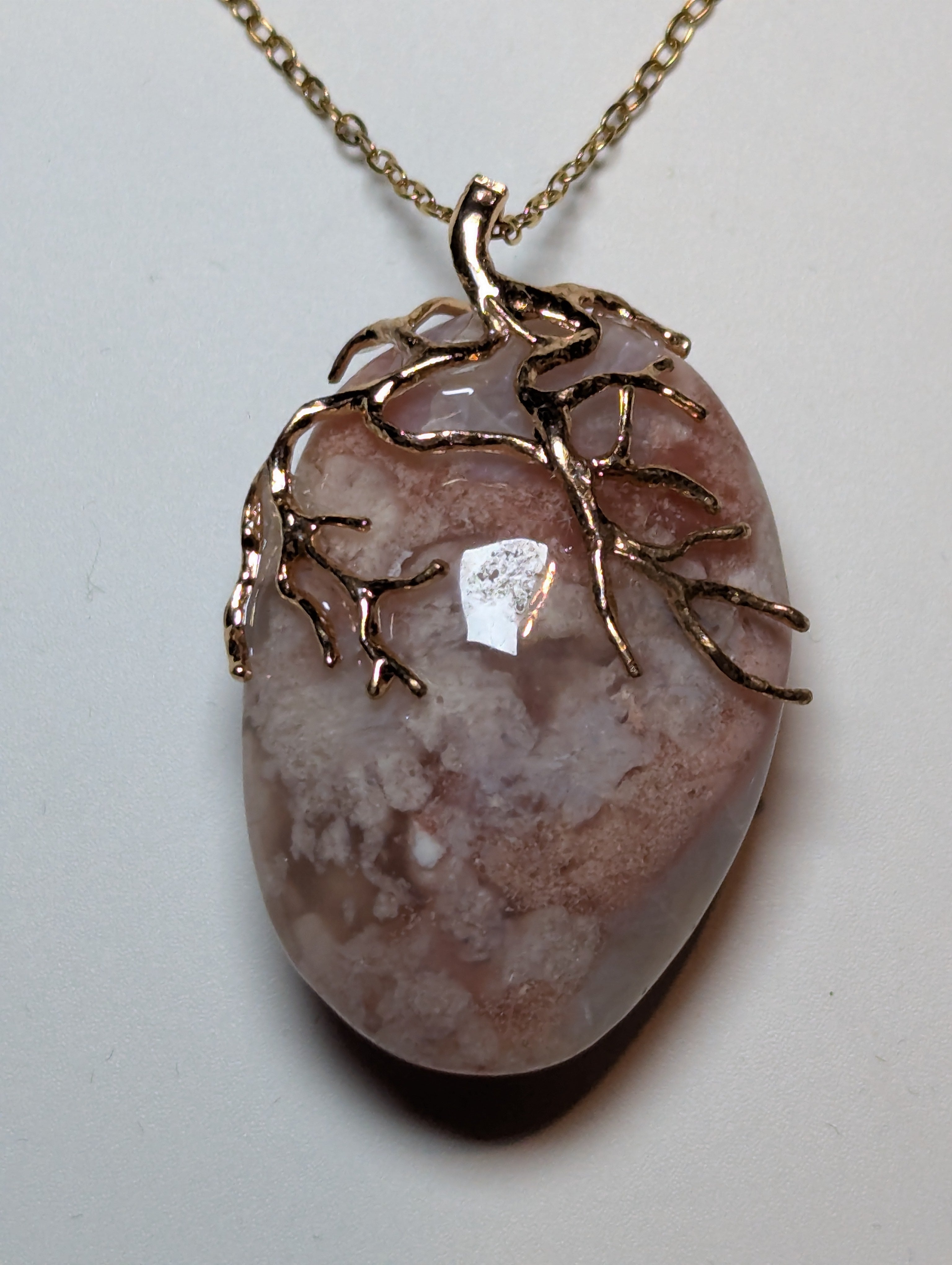 Pink Amethyst crystal handmade necklace