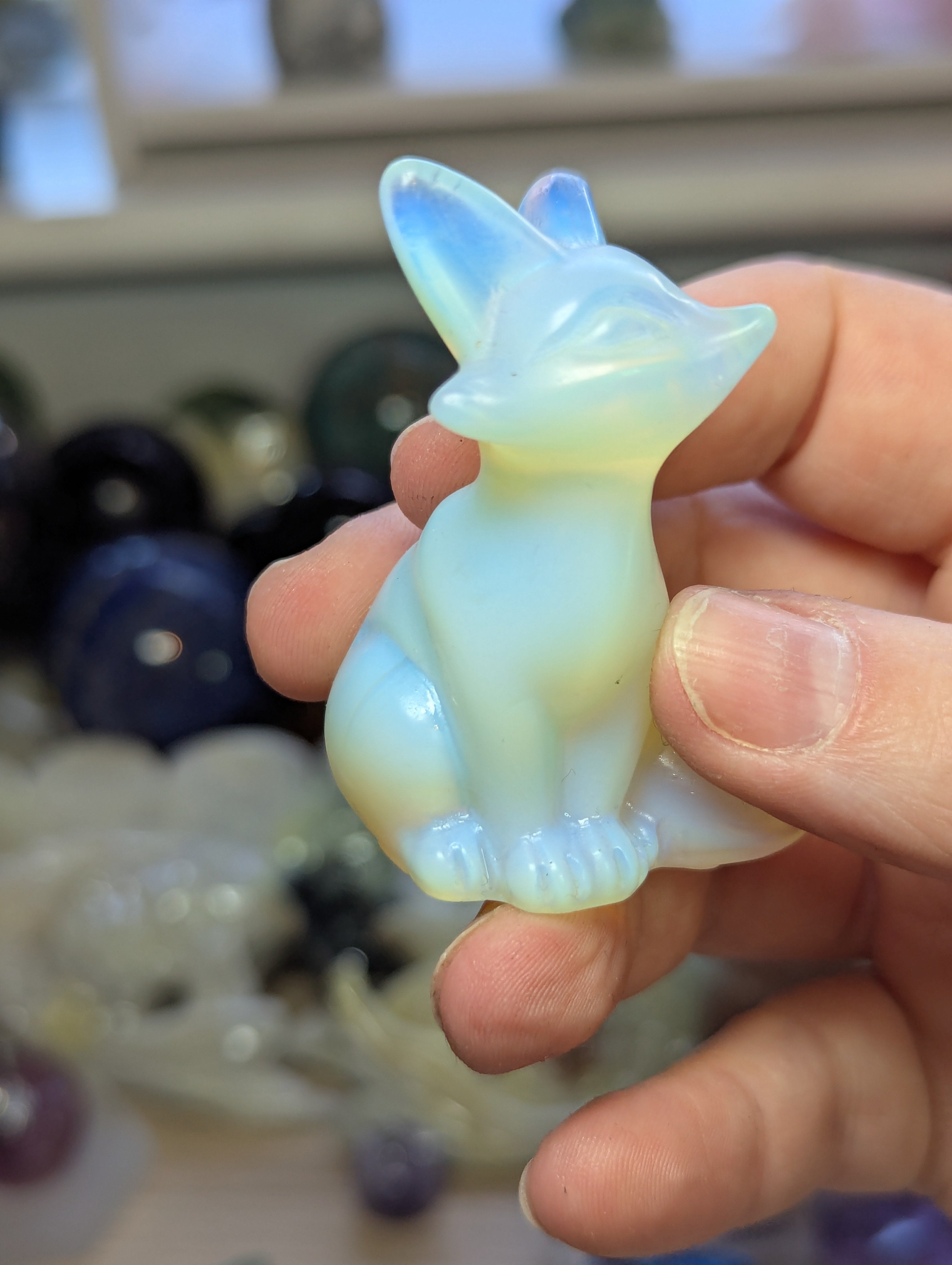 Crystal fox carvings