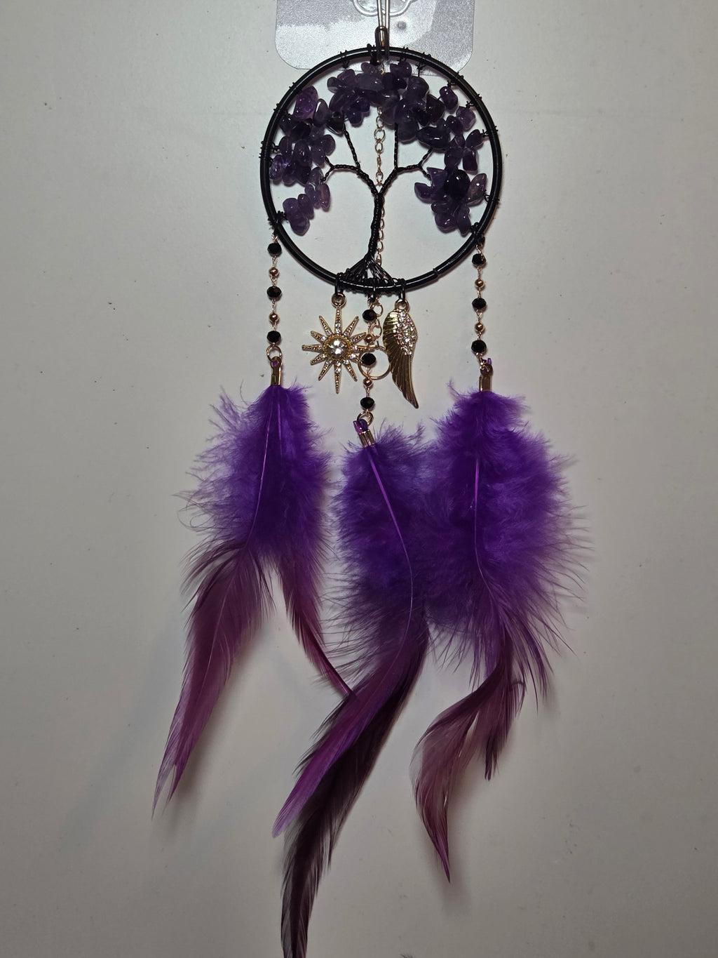 Amethyst crystal dream catcher