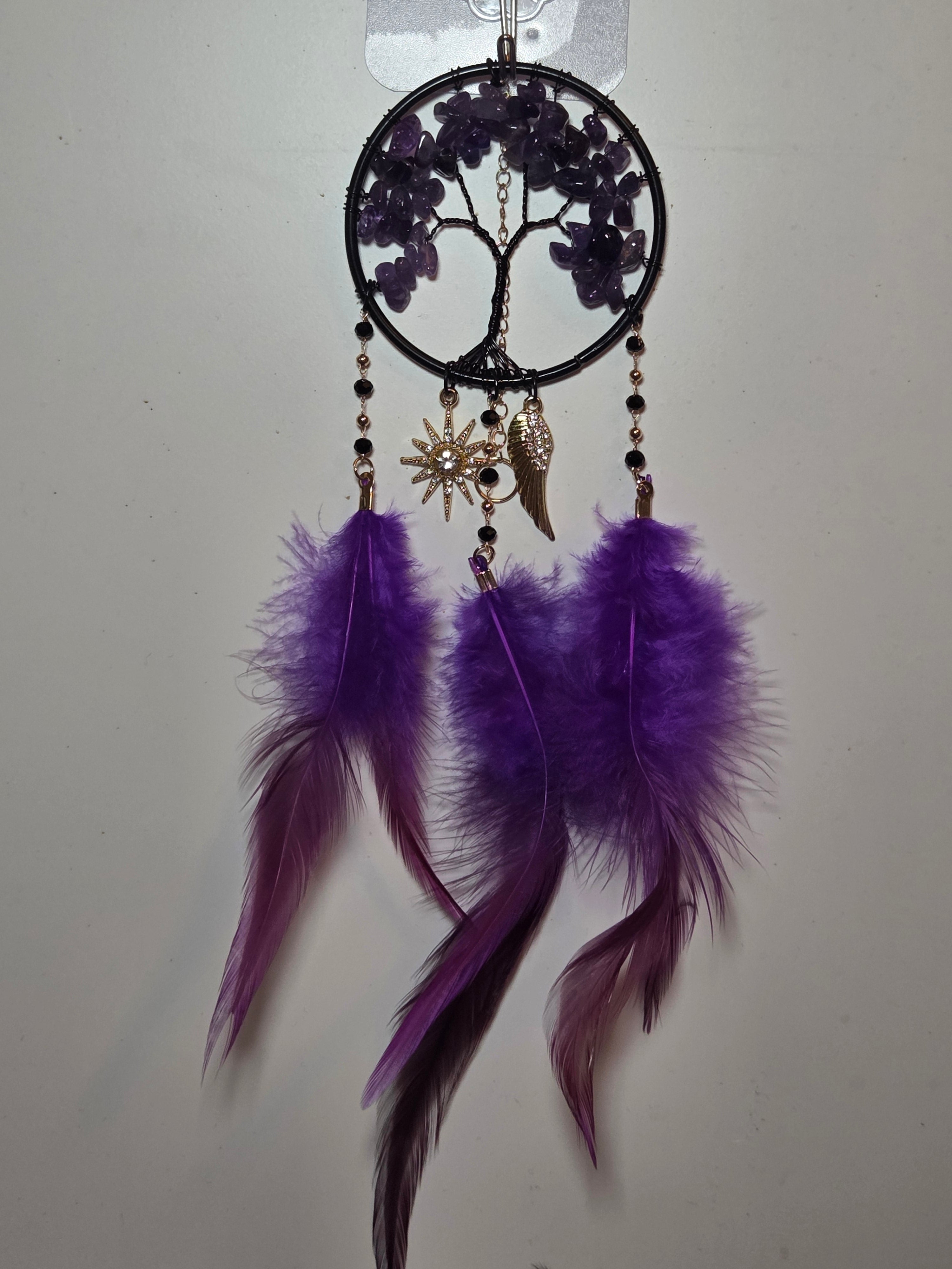 Amethyst crystal dream catcher