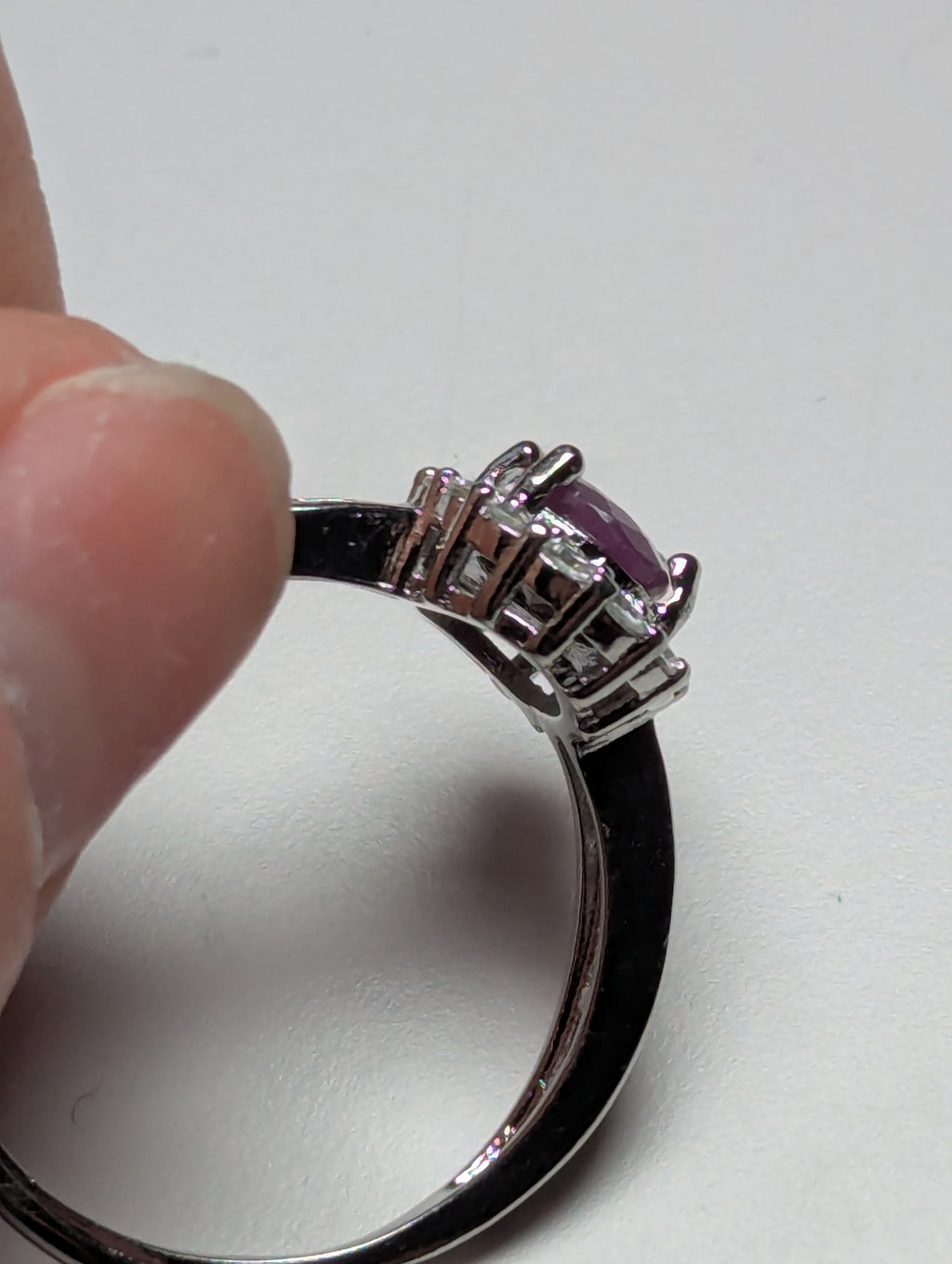 Natural Ruby Adjustable ring stainless steel