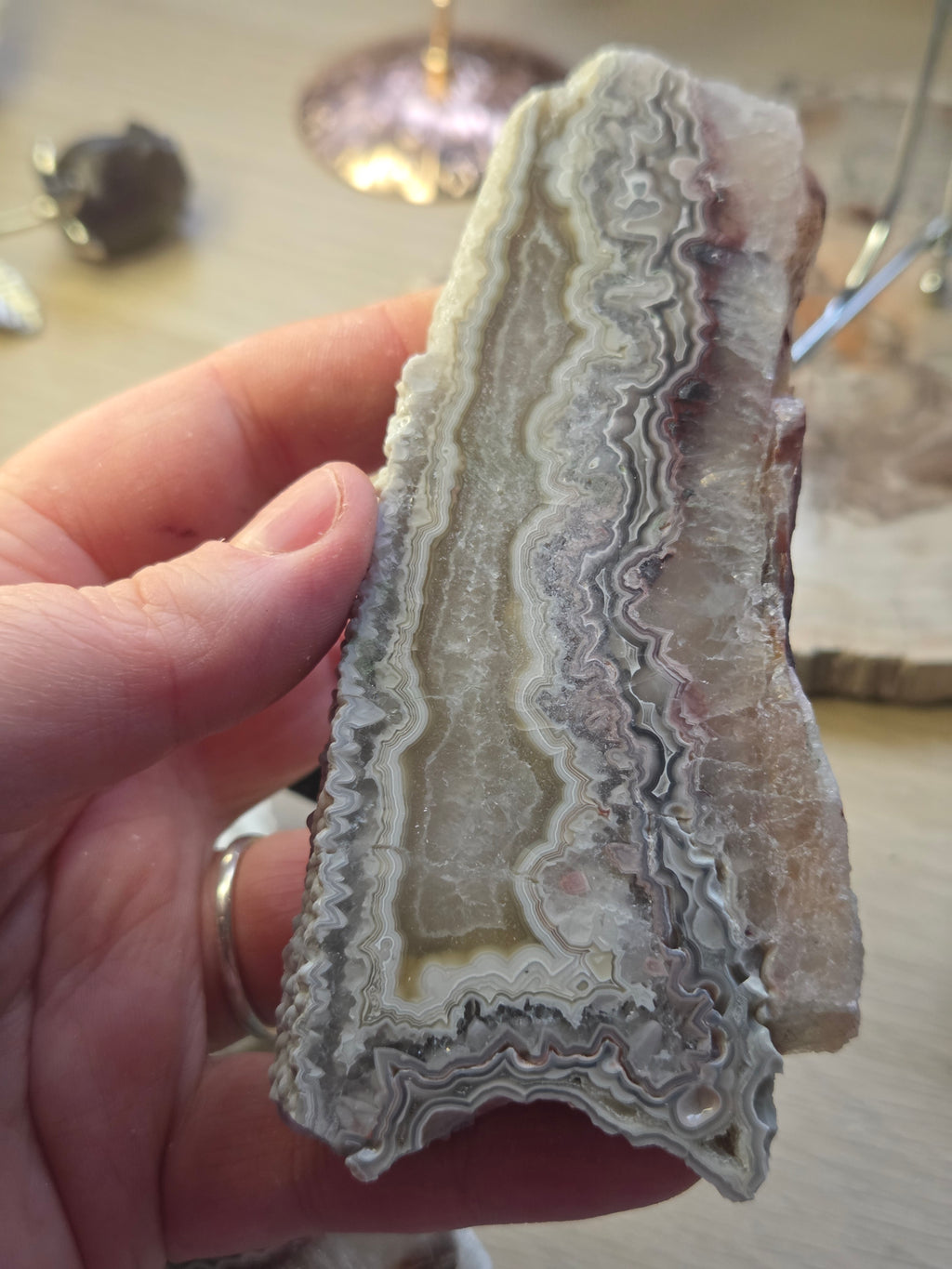 Crazy lace agate crystal slice