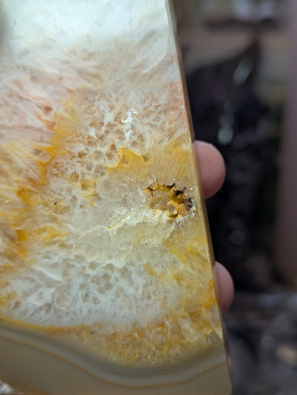Tall Agate  crystal tower with duzy