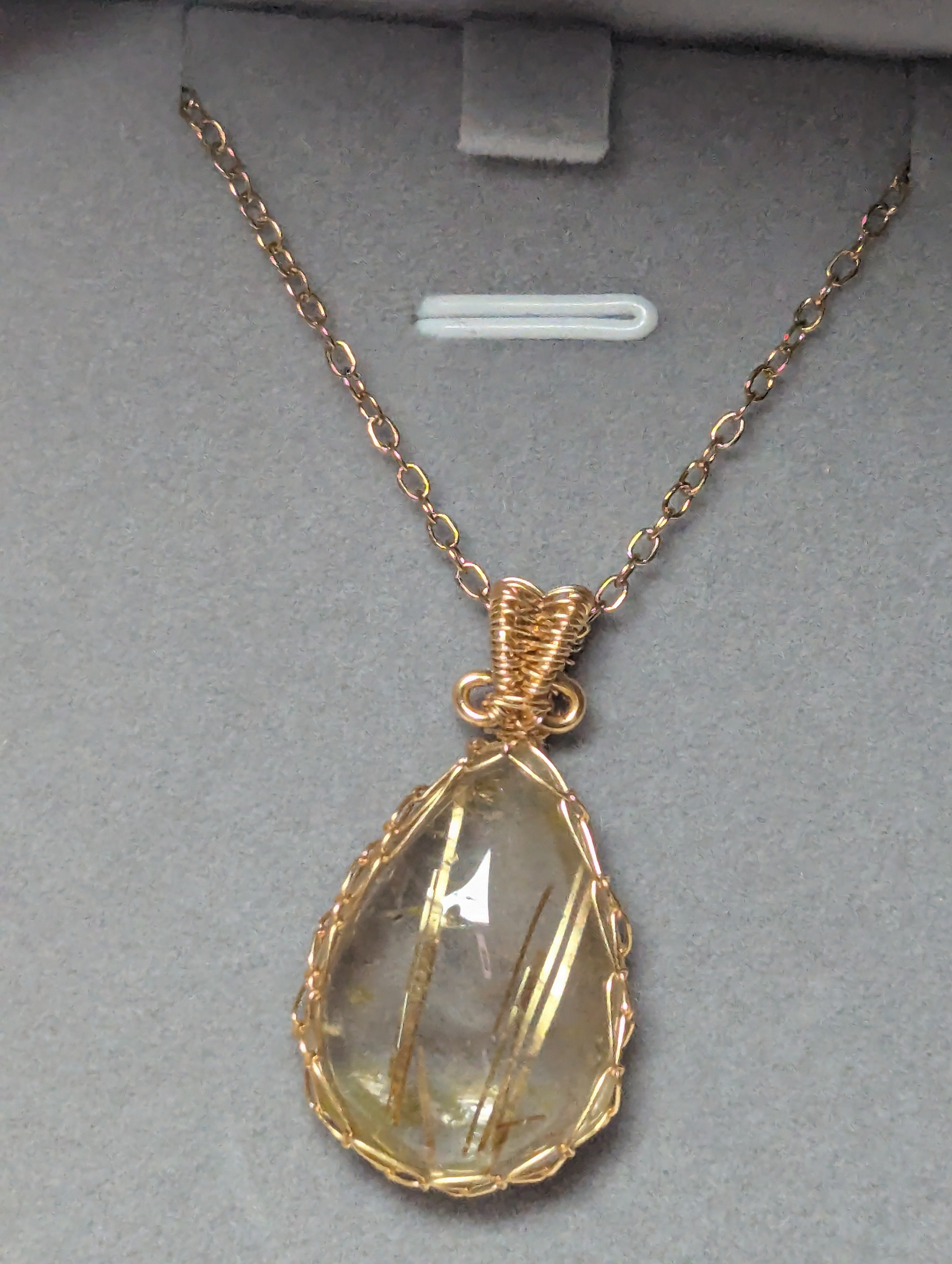 High quality golden Rutlile crystal handmade necklace