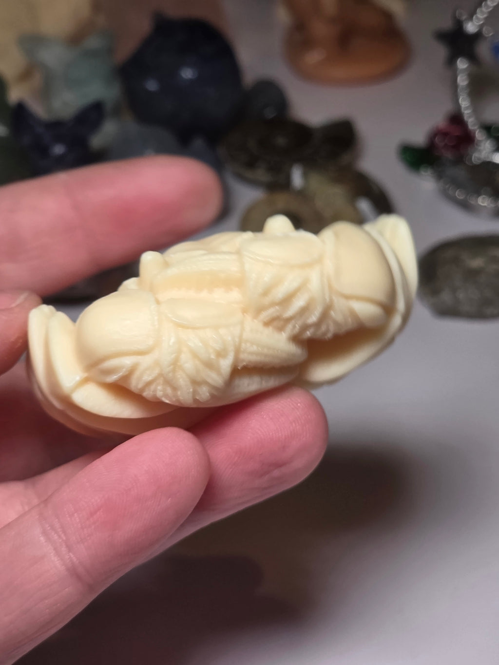 Ivory nut crab carving