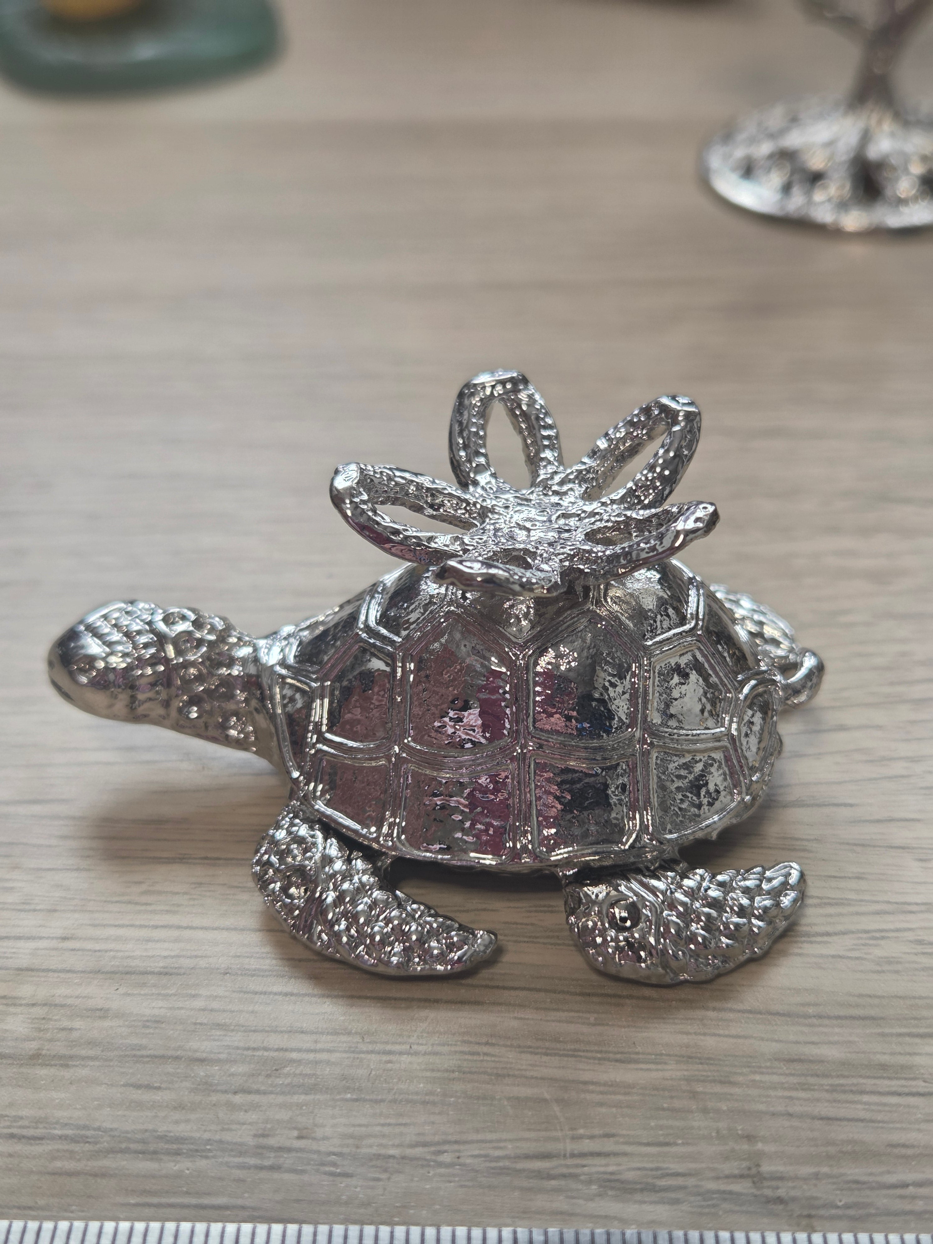 Silver turtle stand