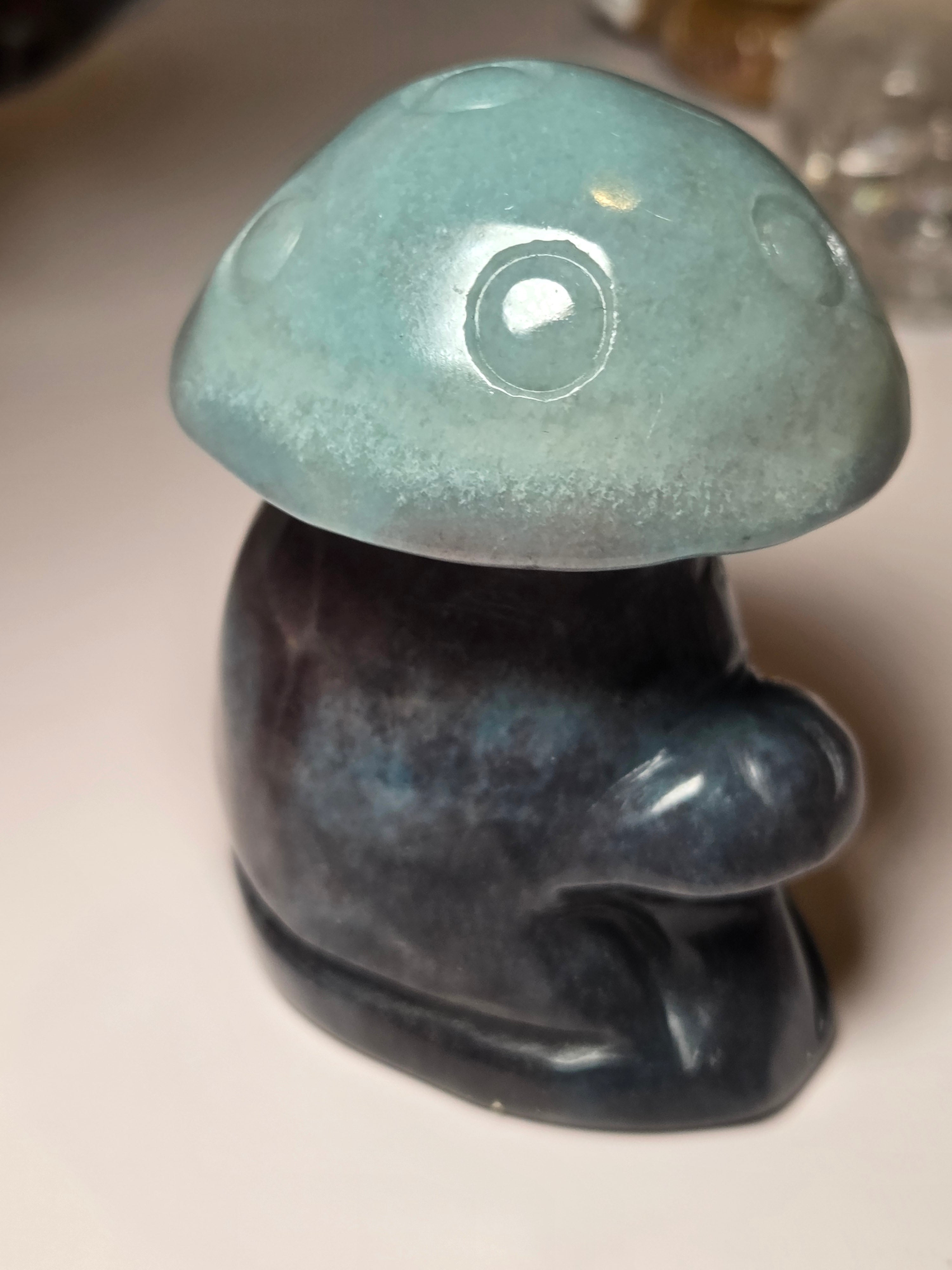 Troilite crystal mushroom carving