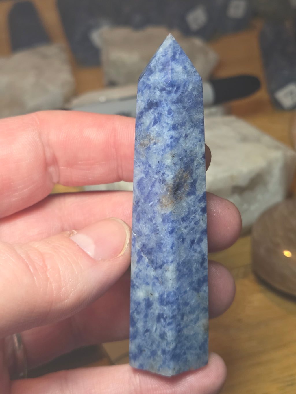 Blue spot crystal sodalite tower