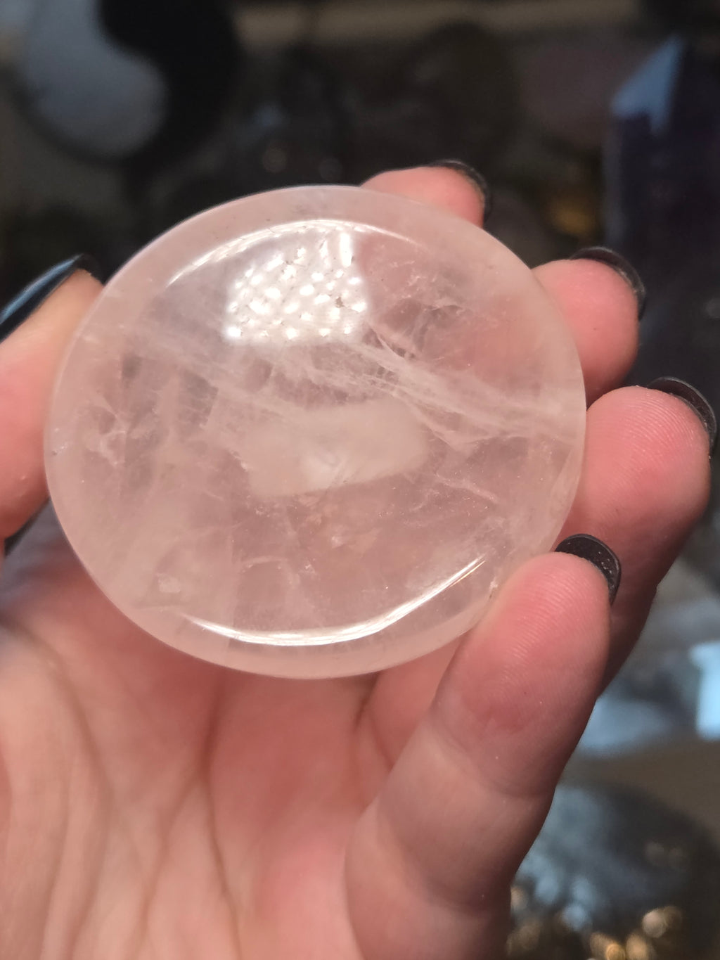 Rose quartz crystal trinket bowl