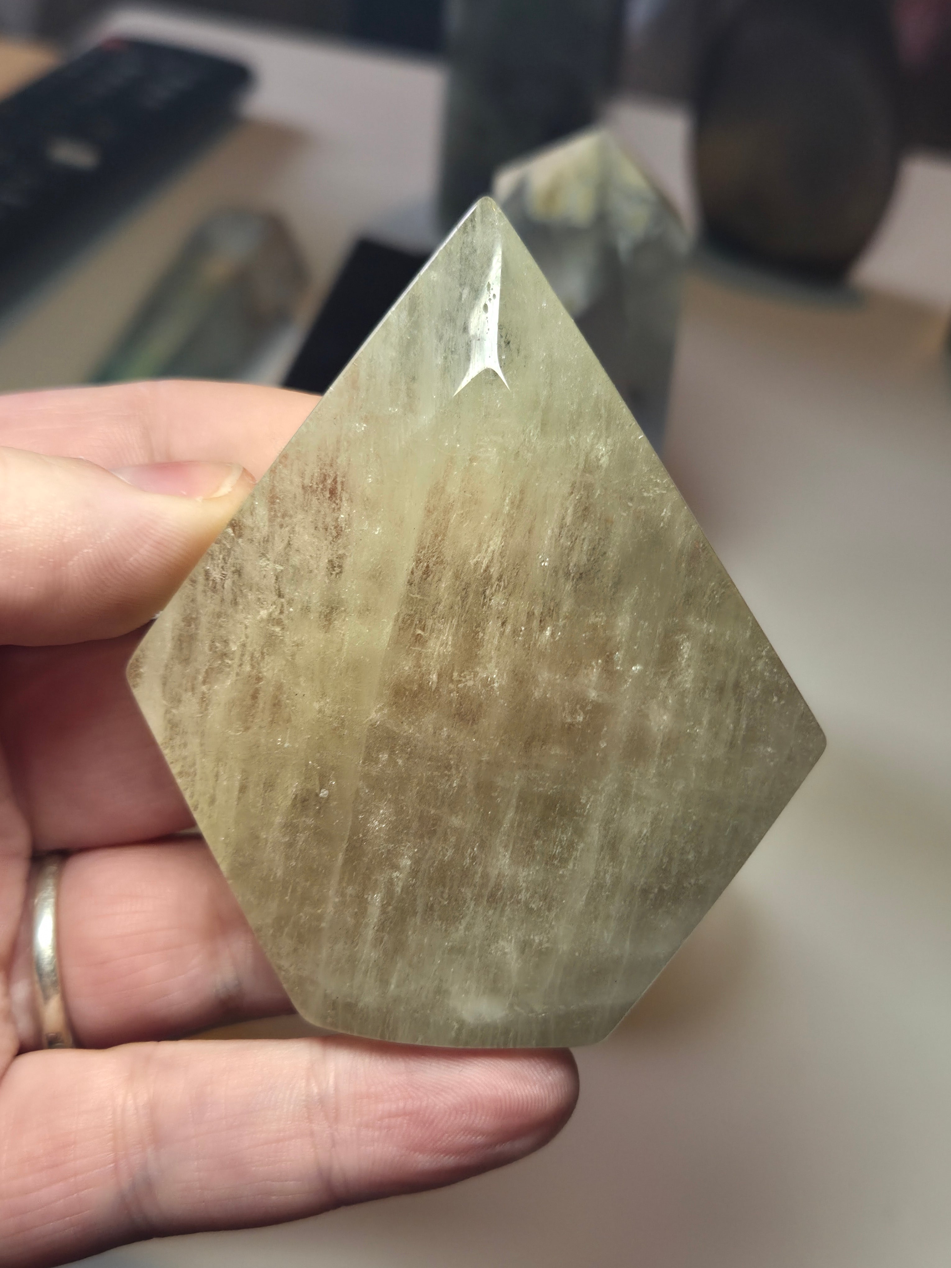 Smokey quartz crystal diamond  freeform
