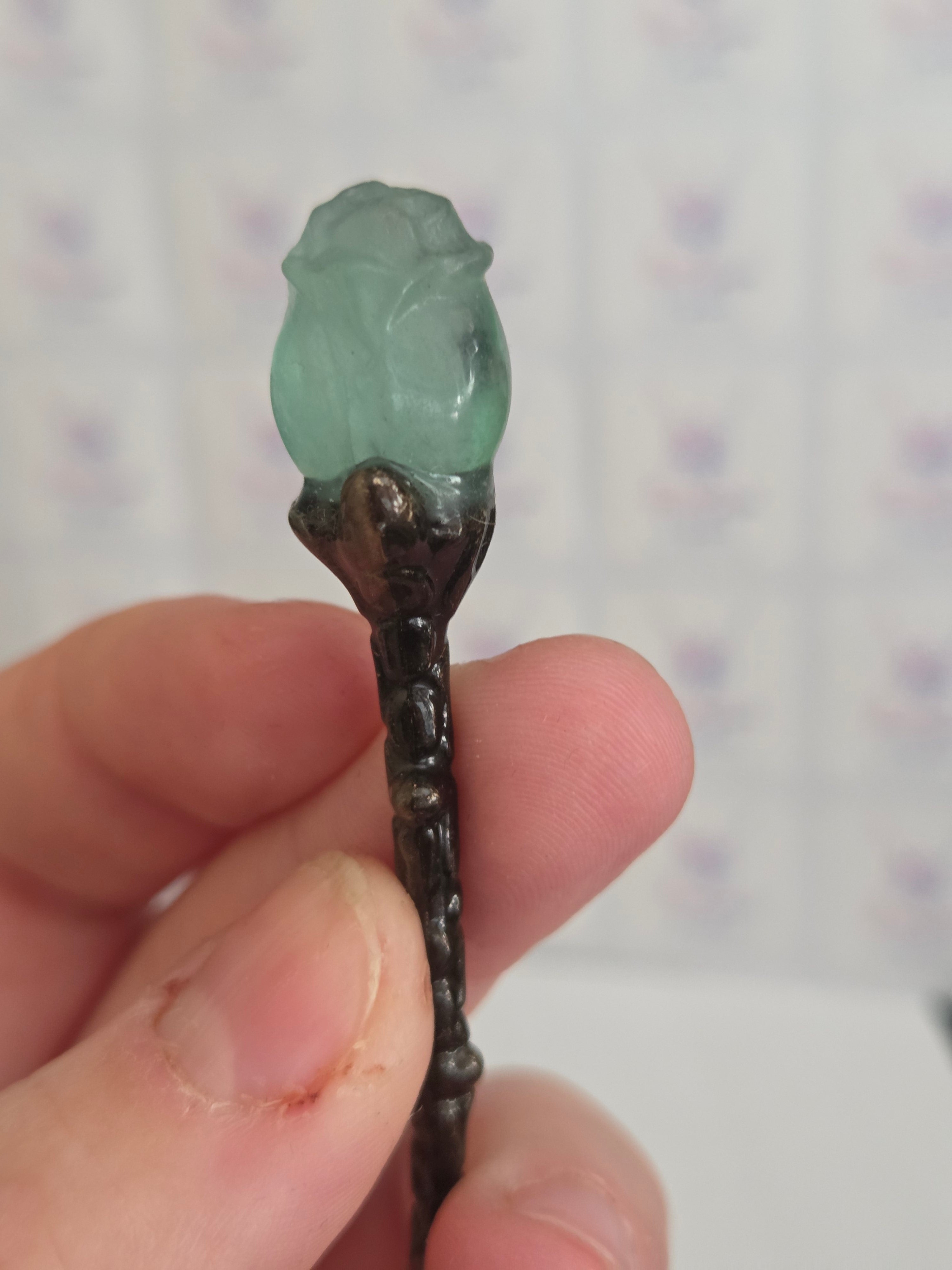 Flourite crystal spoon carving