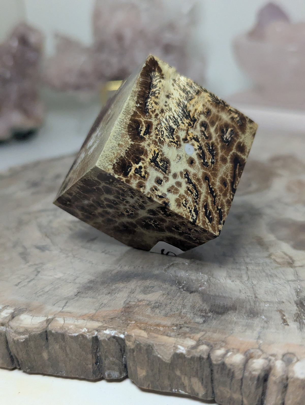 Picture jasper crystal cube
