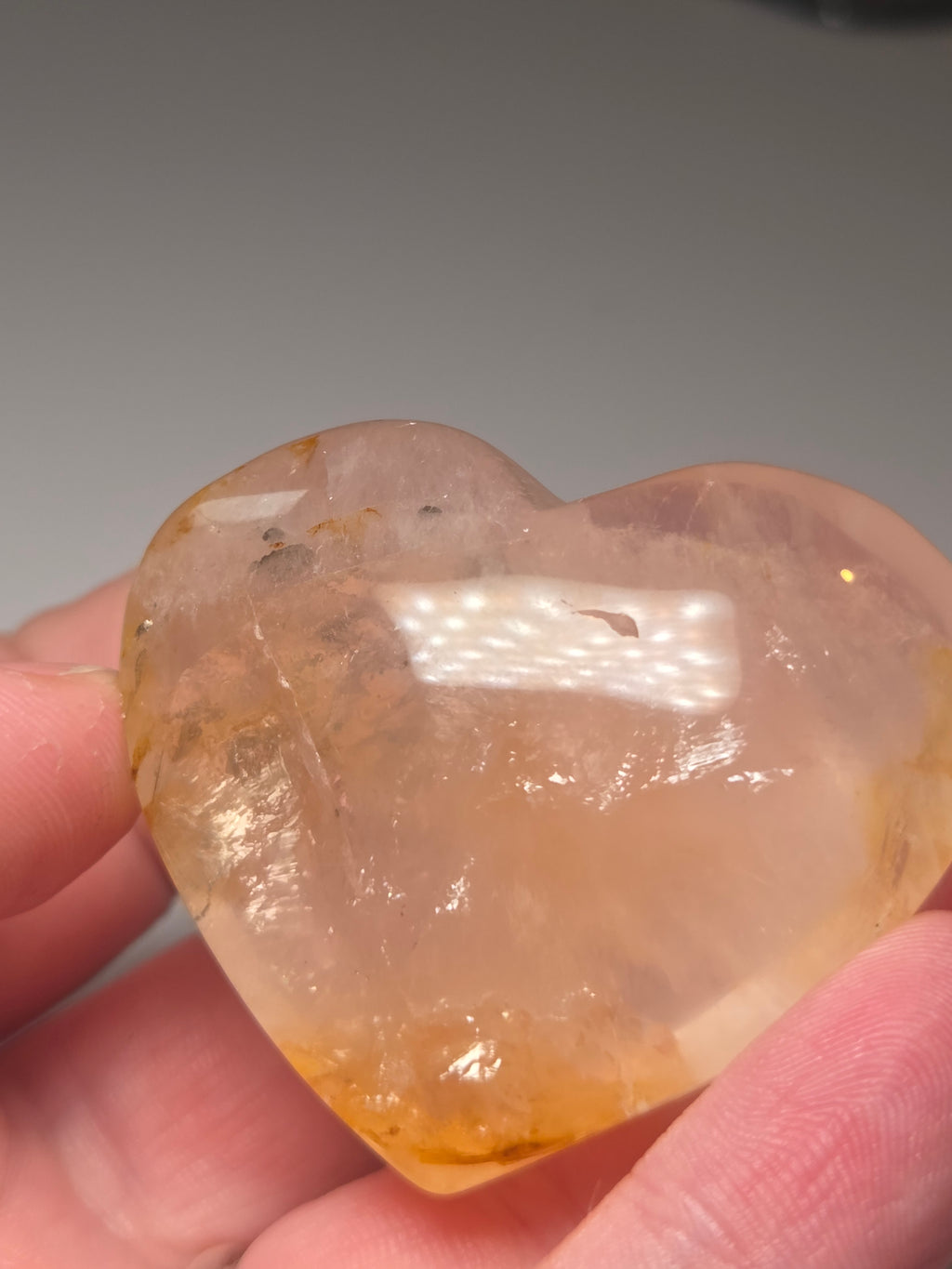 Golden Healer crystal heart carving