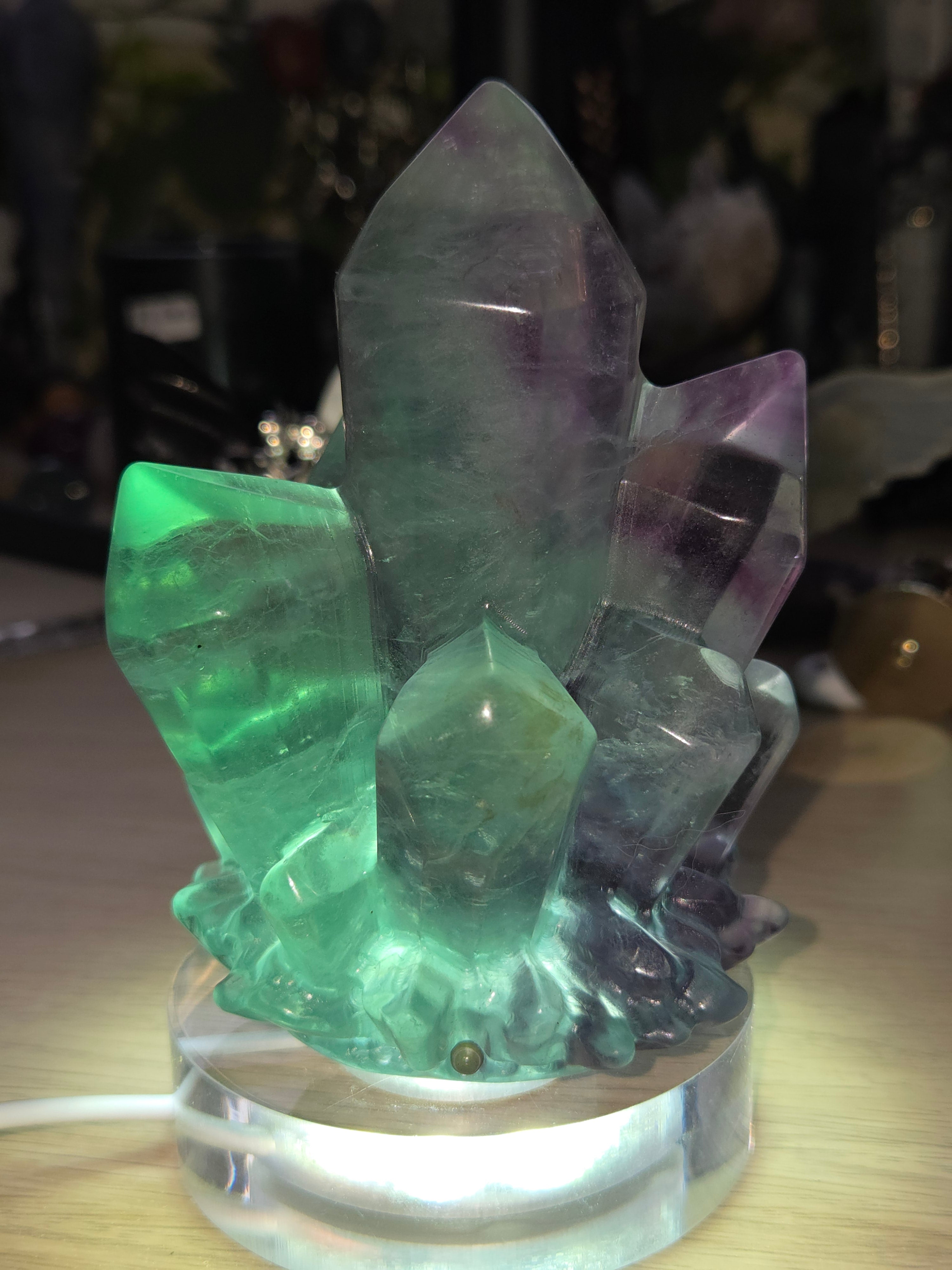 Large Flourite tower cluster -light stand sold separately