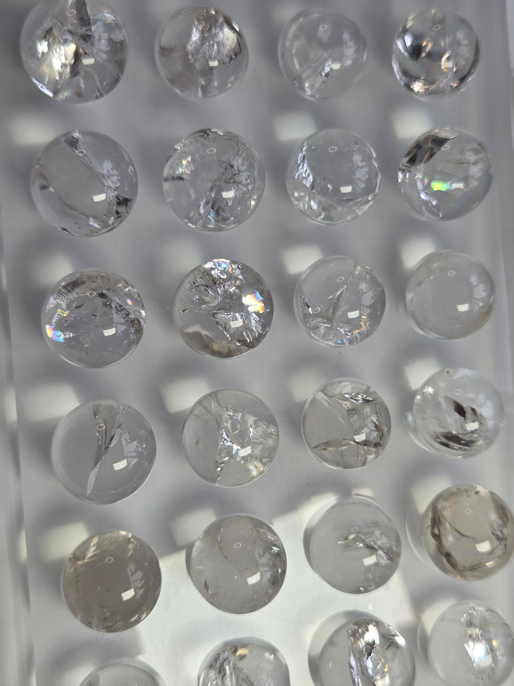 Rainbow clear quartz crystal sphere