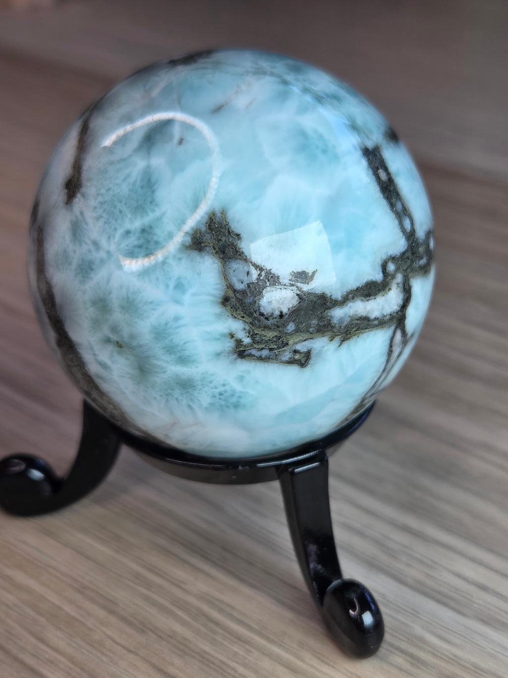 Larimar crystal sphere