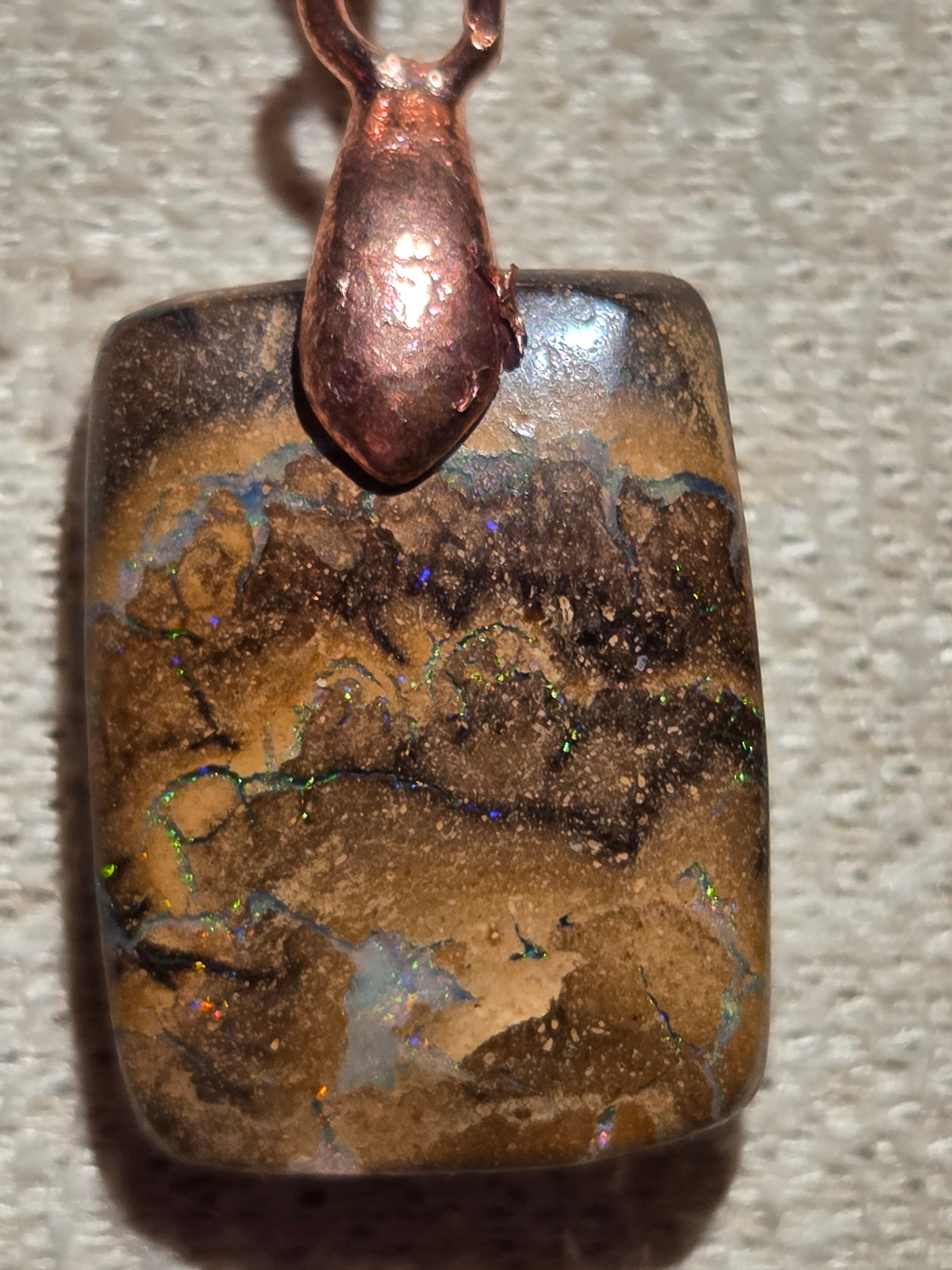 Bolder opal handmade necklace