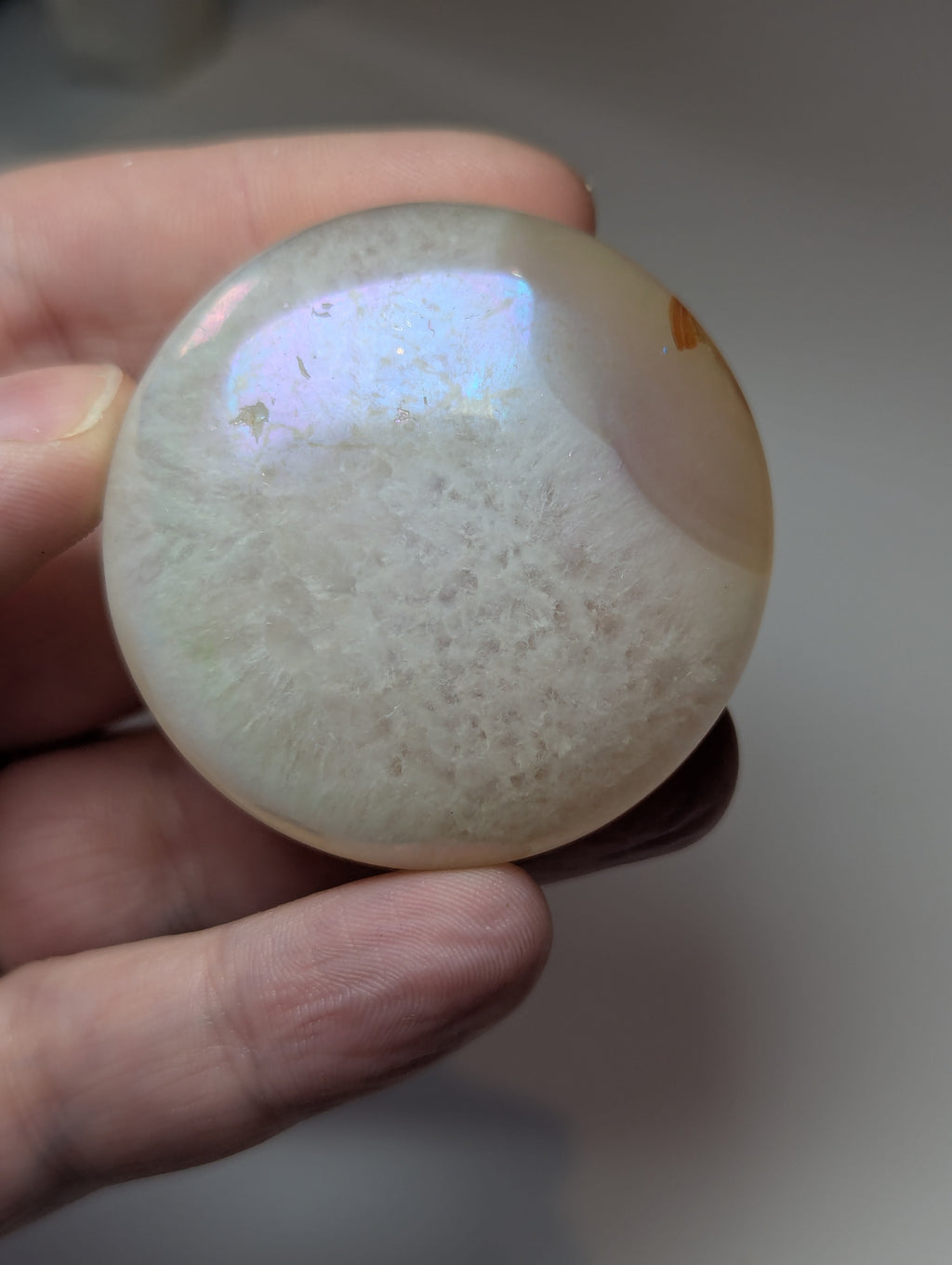 Aura coated agate  and quartz  palm