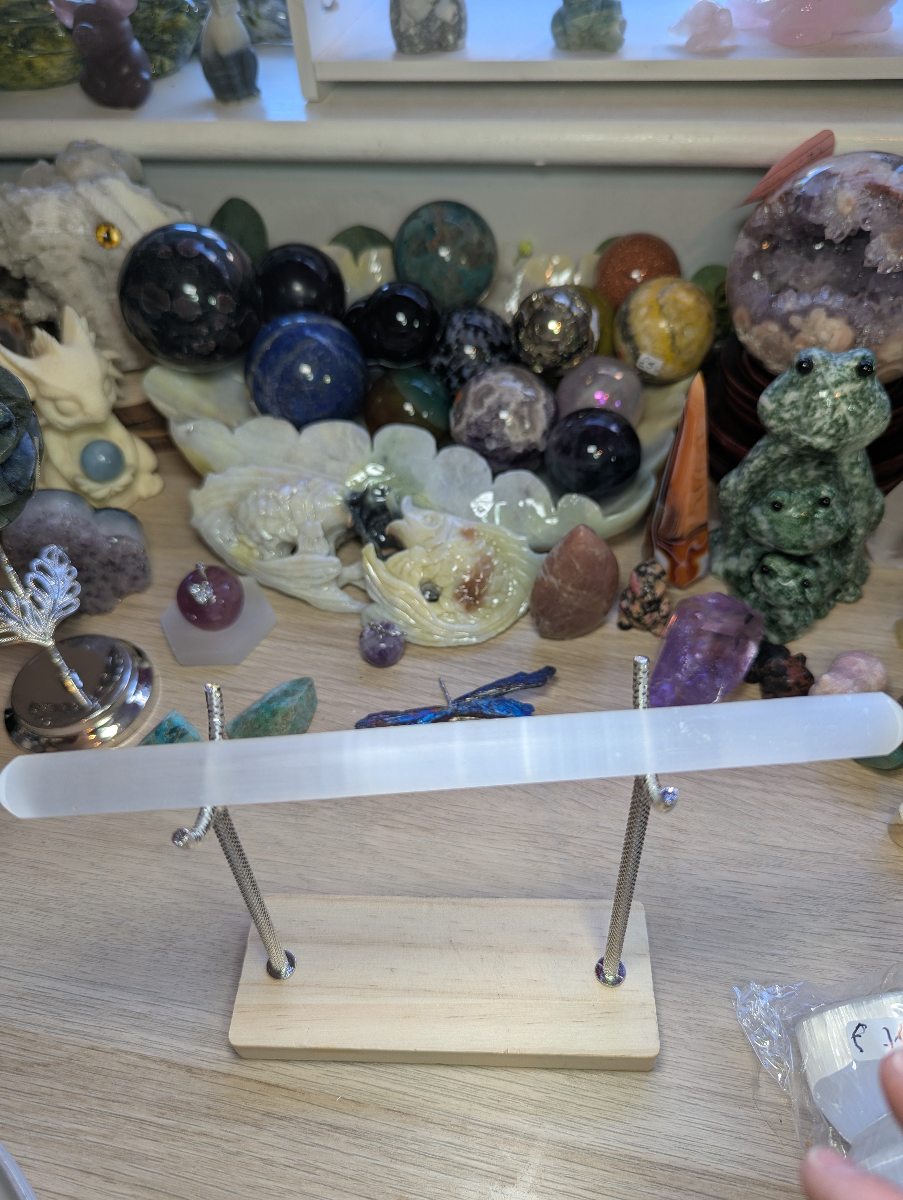 Selenite crystal ring stand