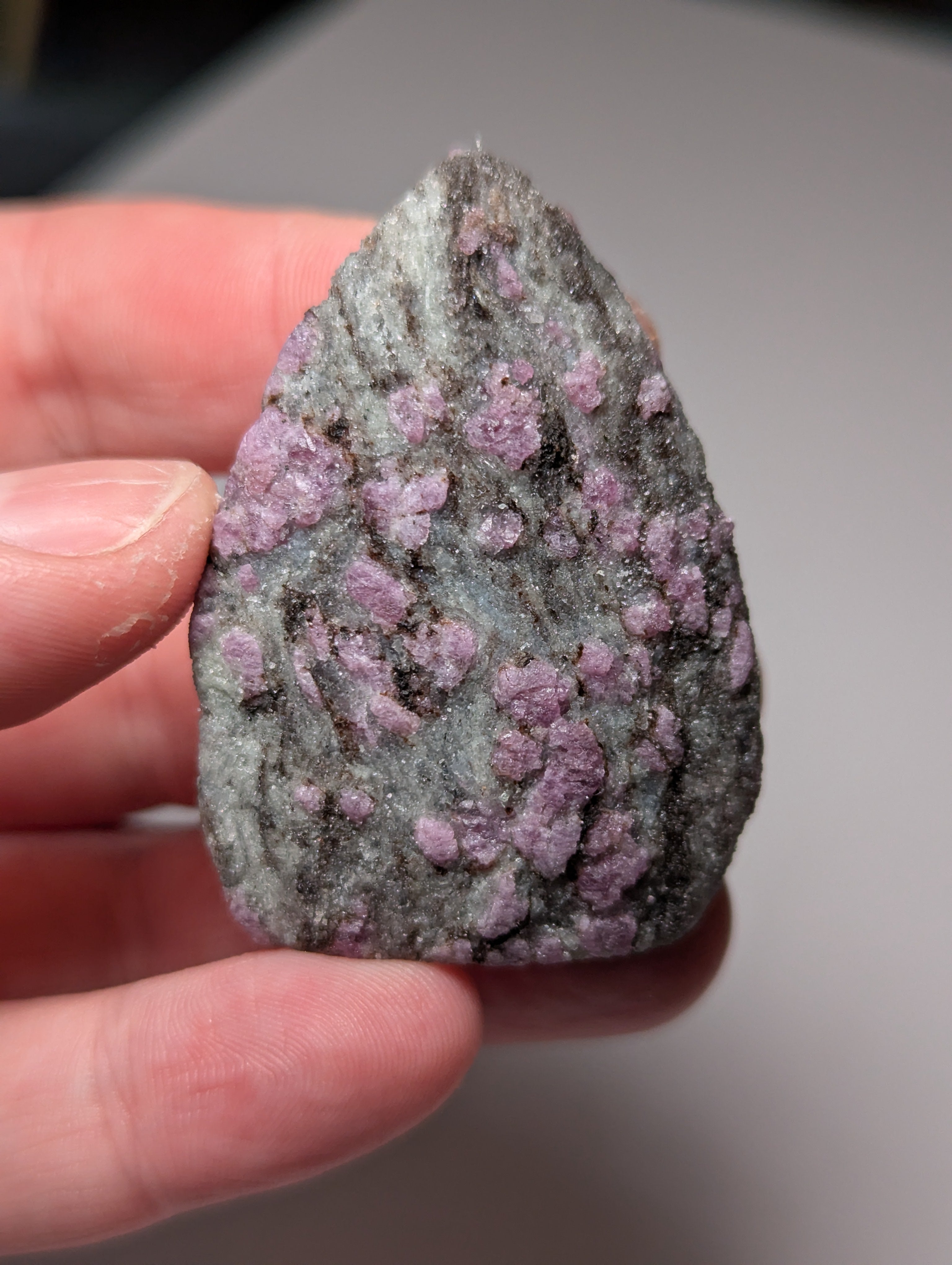 Raw pink Tourmaline crystal tear drop